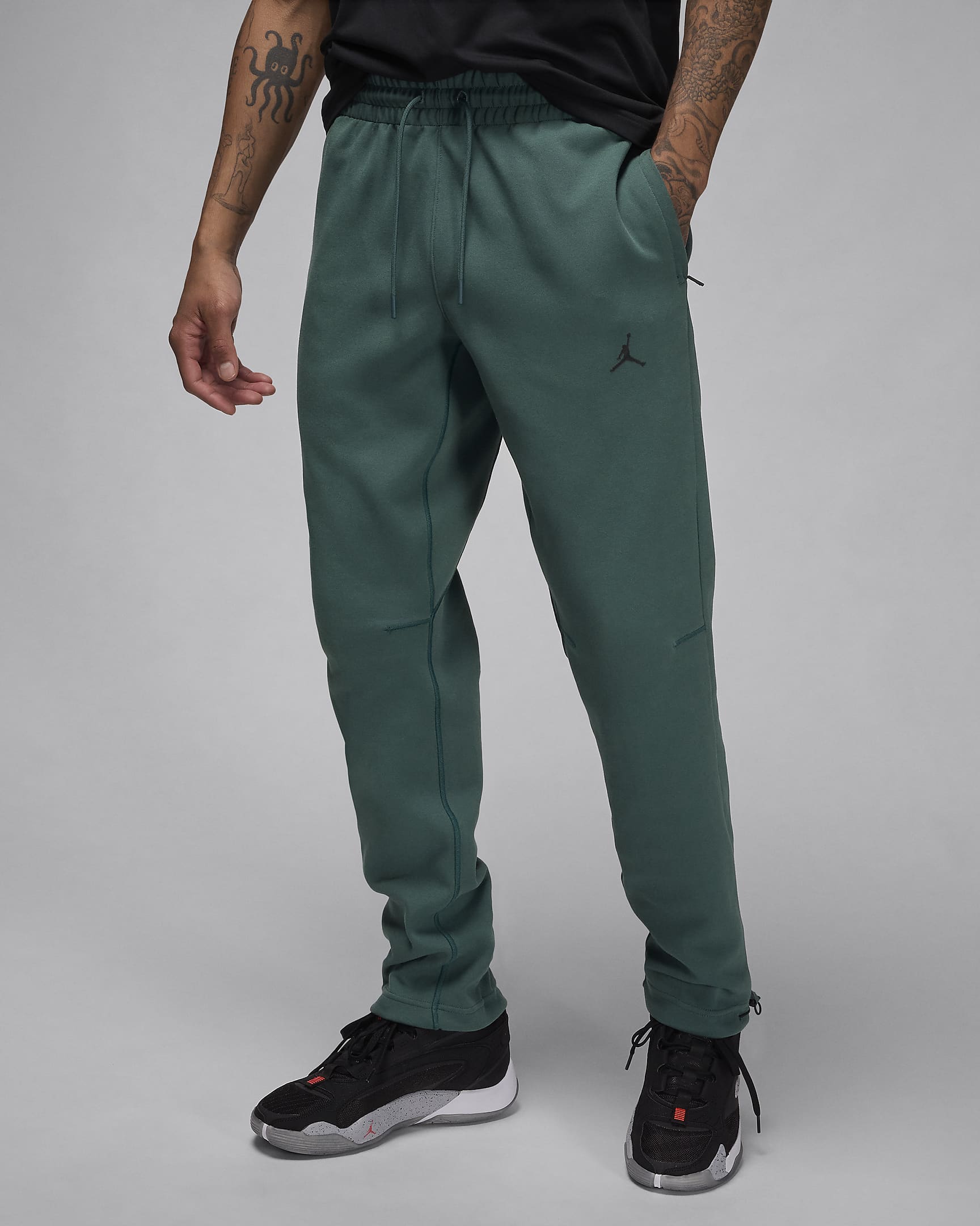 Jordan Sport Hoop Fleece Men's Dri-FIT Trousers - Oxidised Green/Black