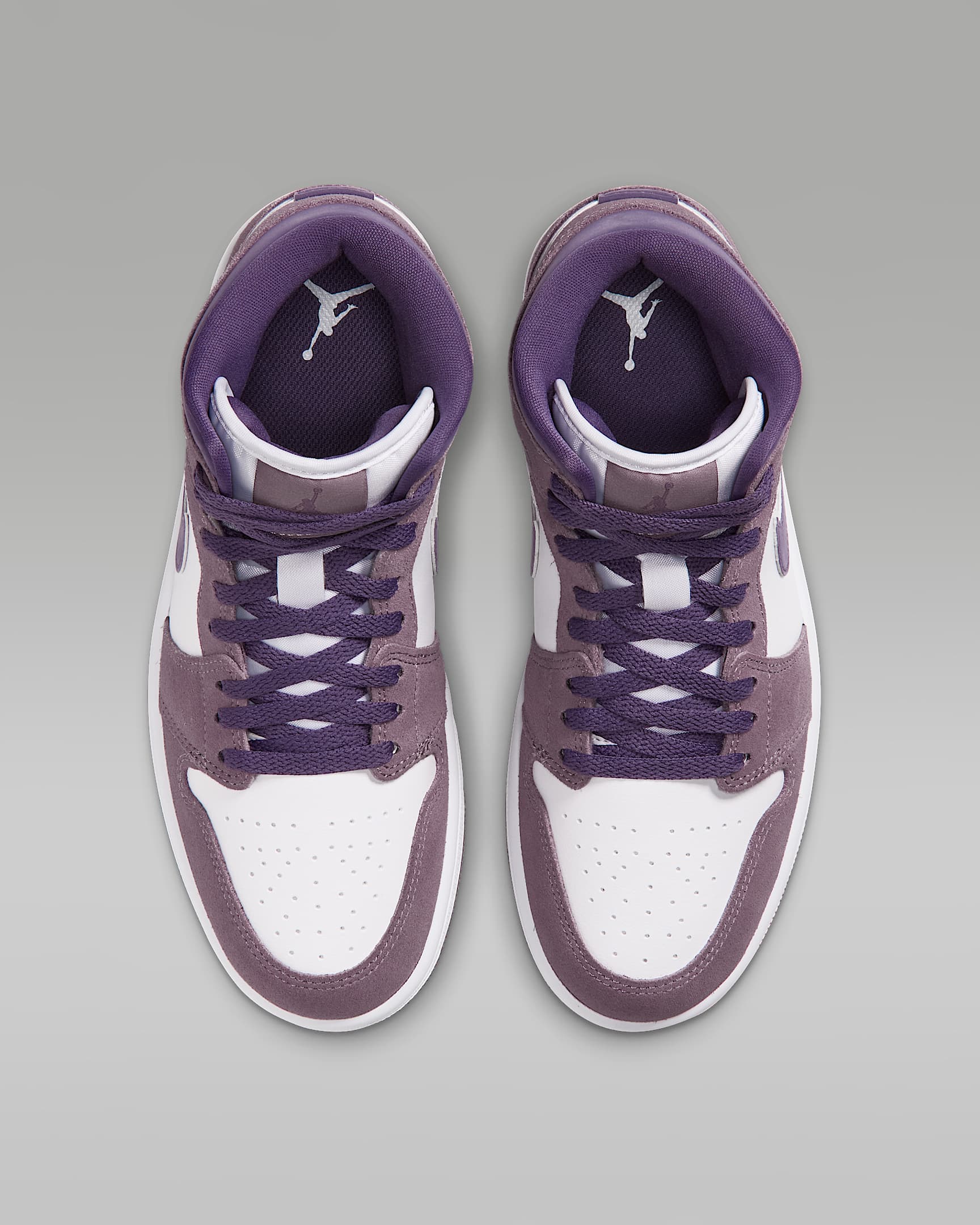 Air Jordan 1 Mid Women's Shoes - Purple Smoke/White/Canyon Purple