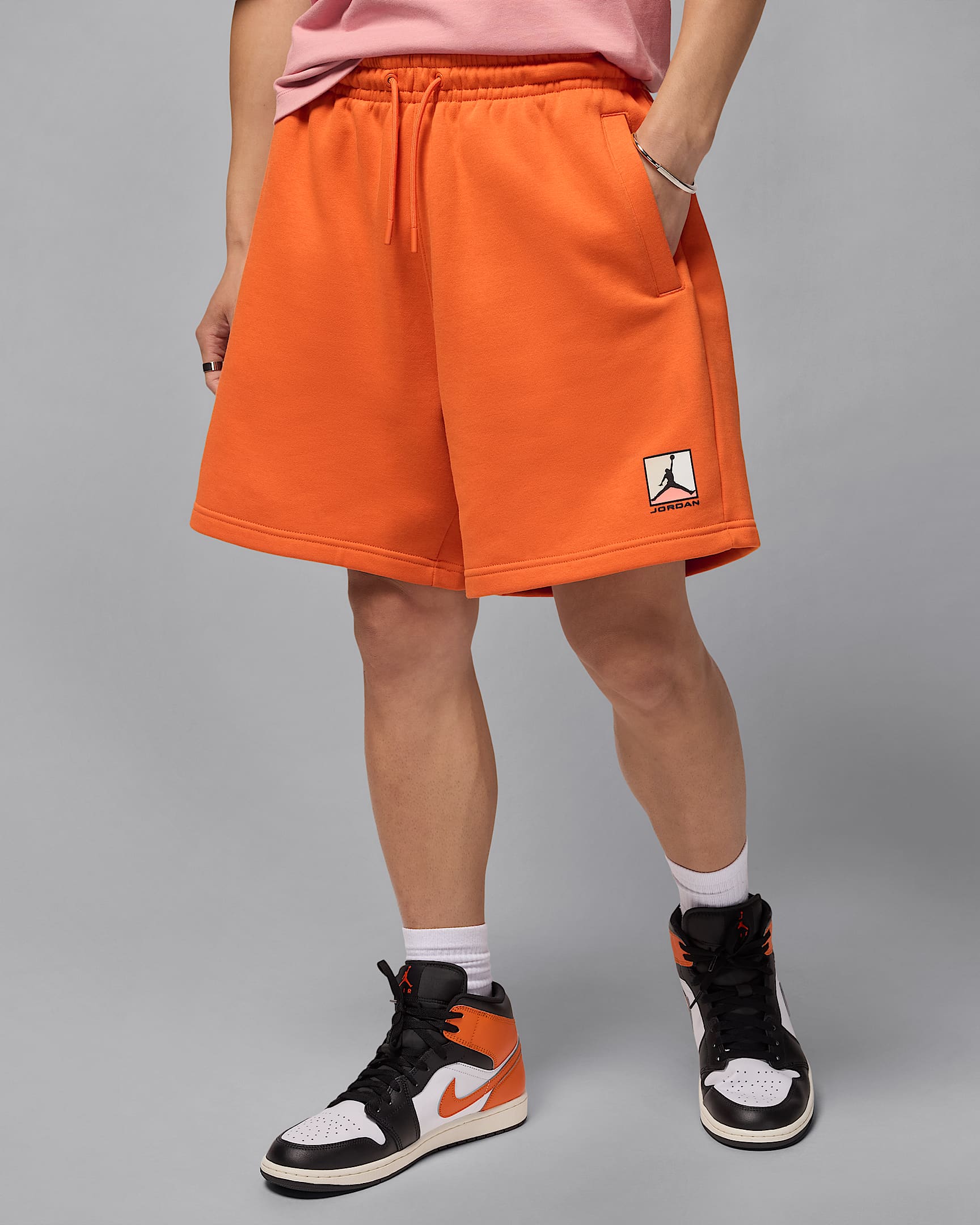 Jordan Brooklyn Fleece Men's Graphic Shorts - Starfish/Black