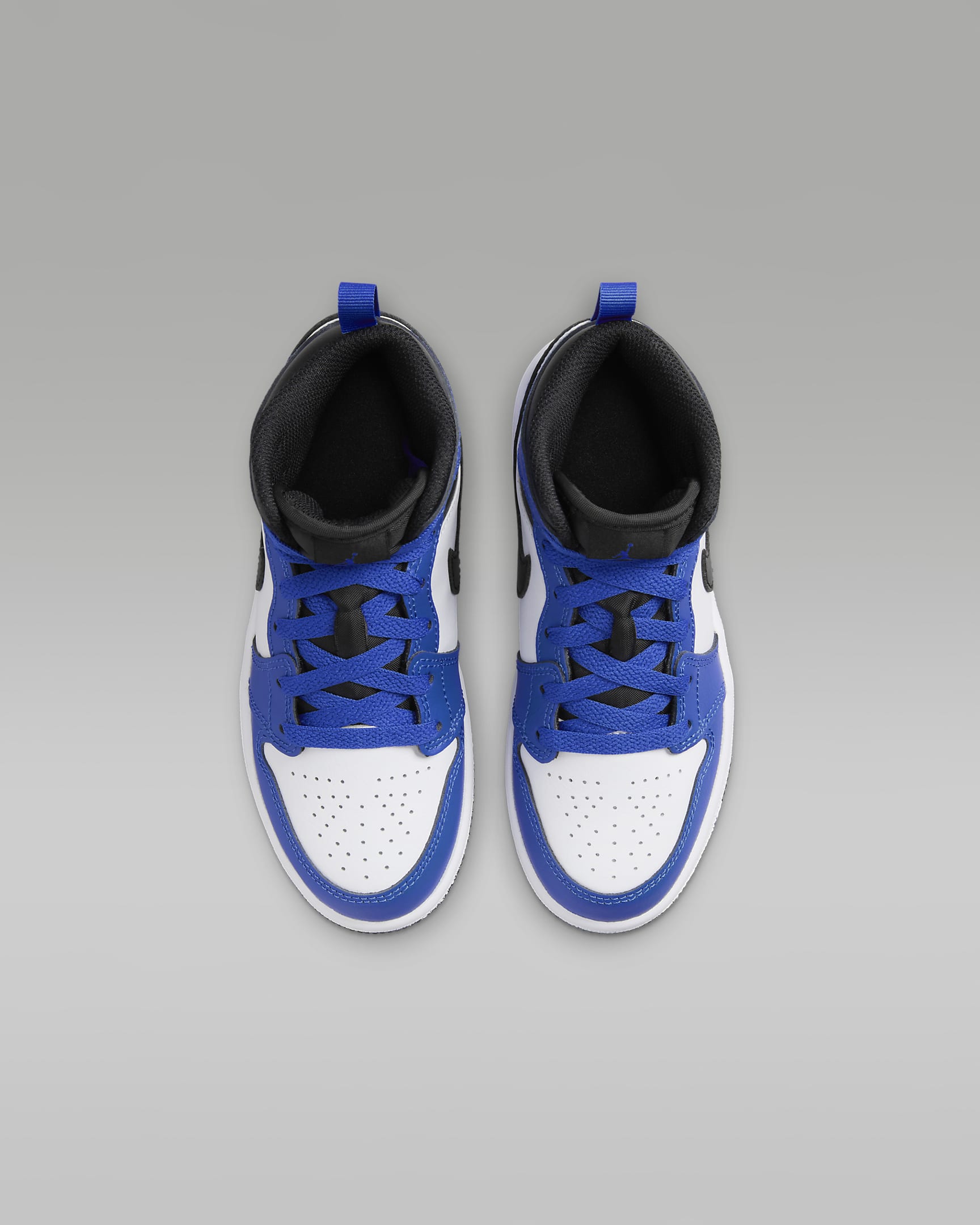 Jordan 1 Mid Younger Kids' Shoes - Game Royal/White/Black