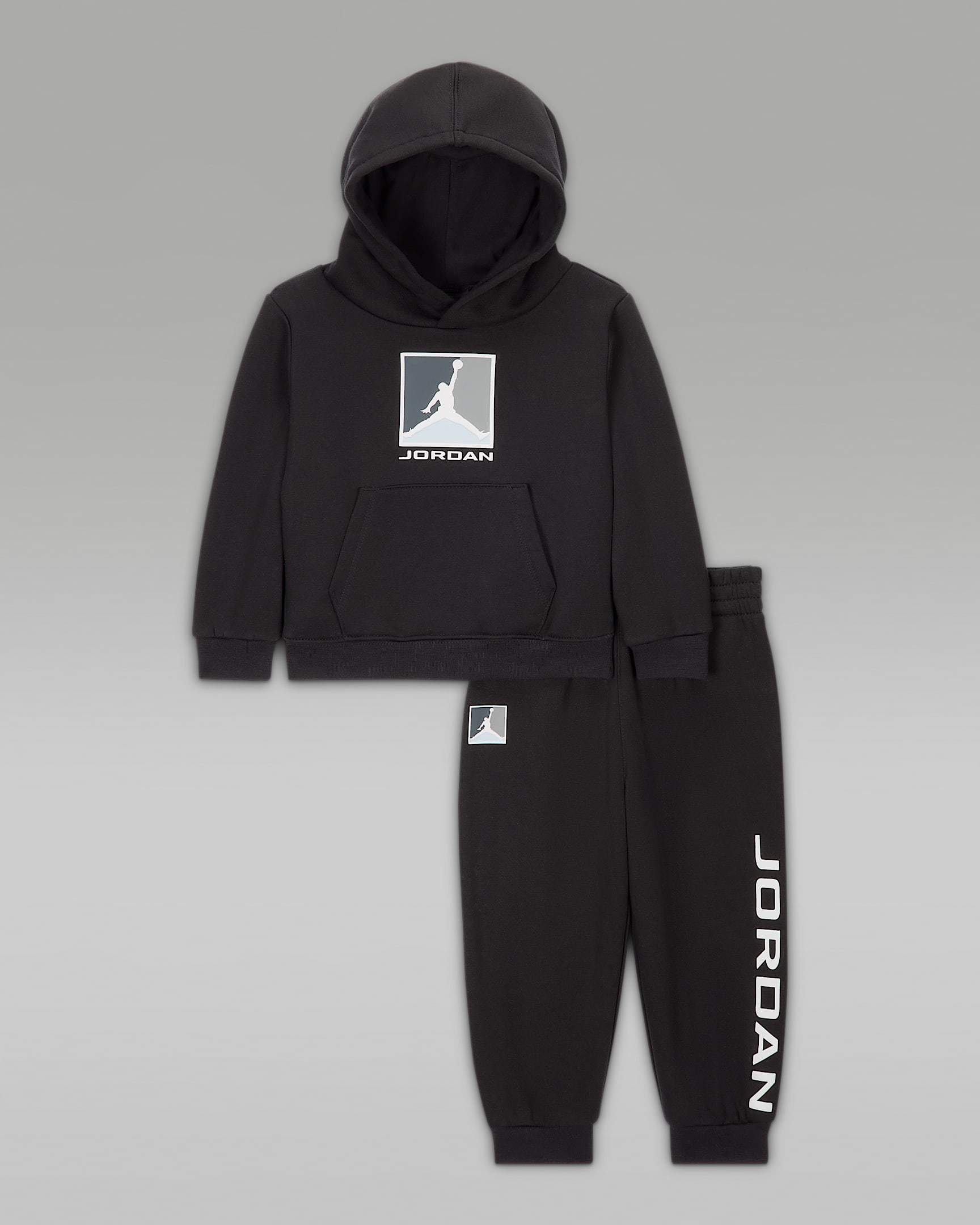 Conjunto de duas peças com hoodie Baseline em lã cardada Jordan Essentials para bebé (12-24 meses) - Preto
