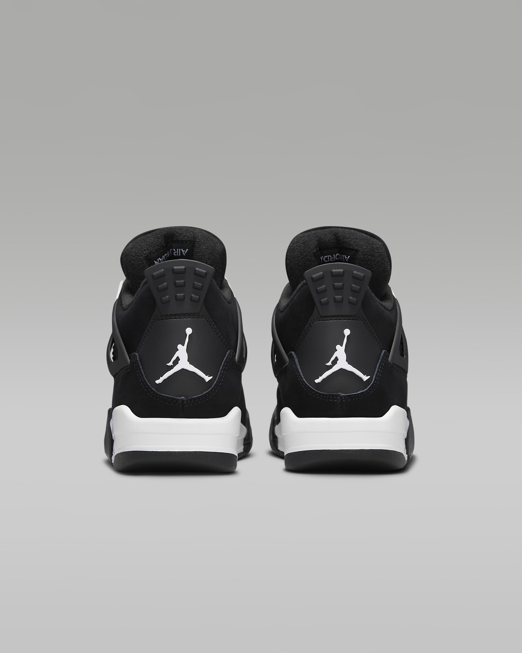 Air Jordan 4 Retro "White Thunder" Big Kids' Shoes - Black/Black/White