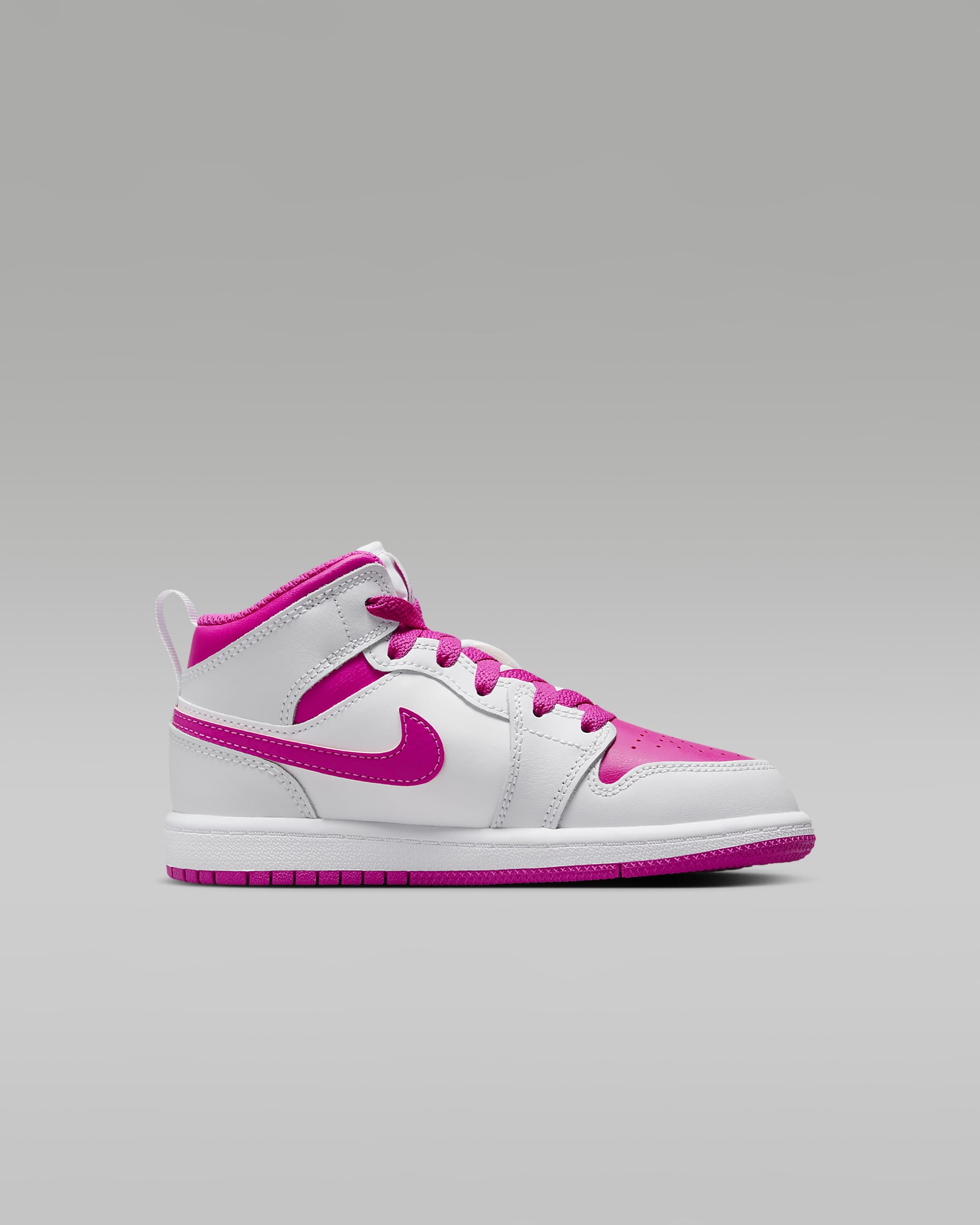 Jordan 1 Mid Kleuterschoenen - Iris Whisper/Wit/Fire Pink