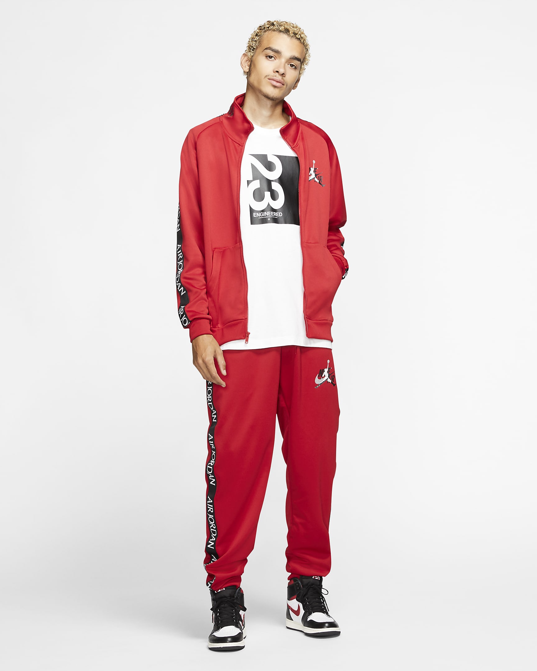 Jordan Jumpman Classics Men's Tricot Warm-Up Jacket - Gym Red/Black/White