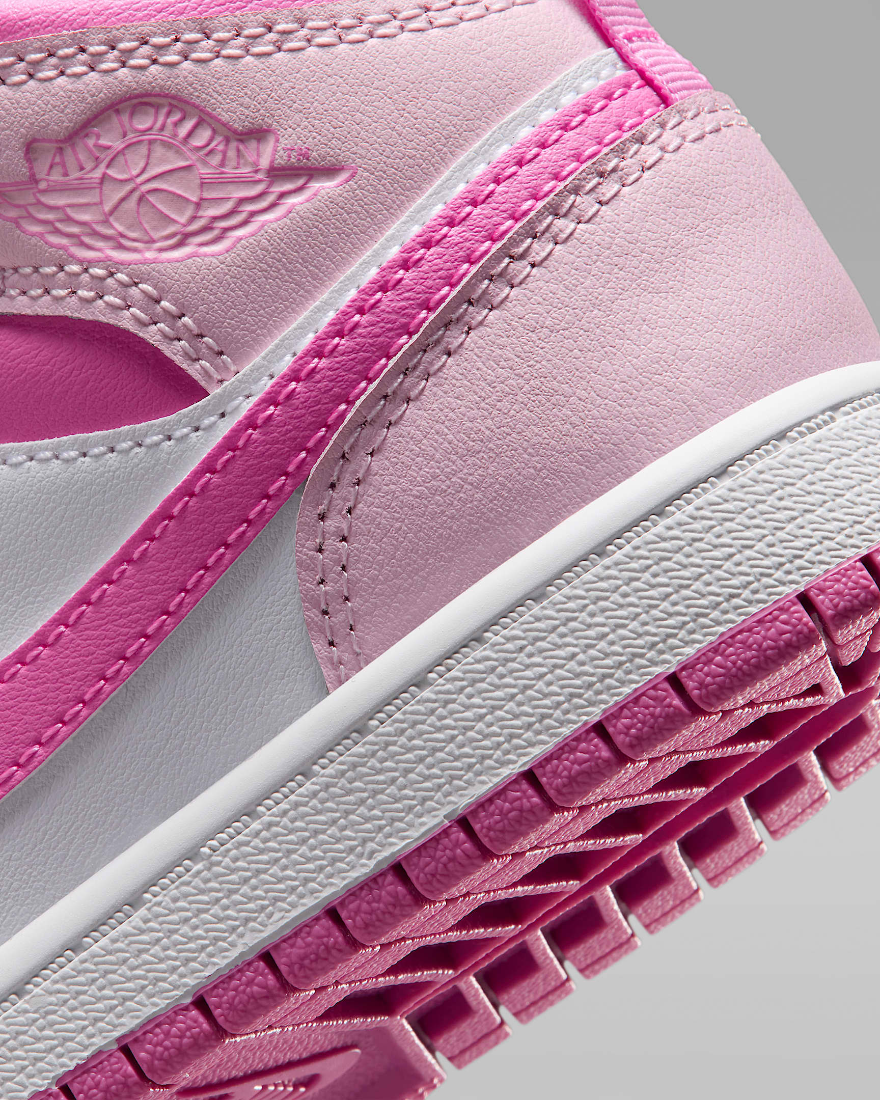 Jordan 1 Mid Younger Kids' Shoes - Pink Foam/China Rose/White/Pink Foam
