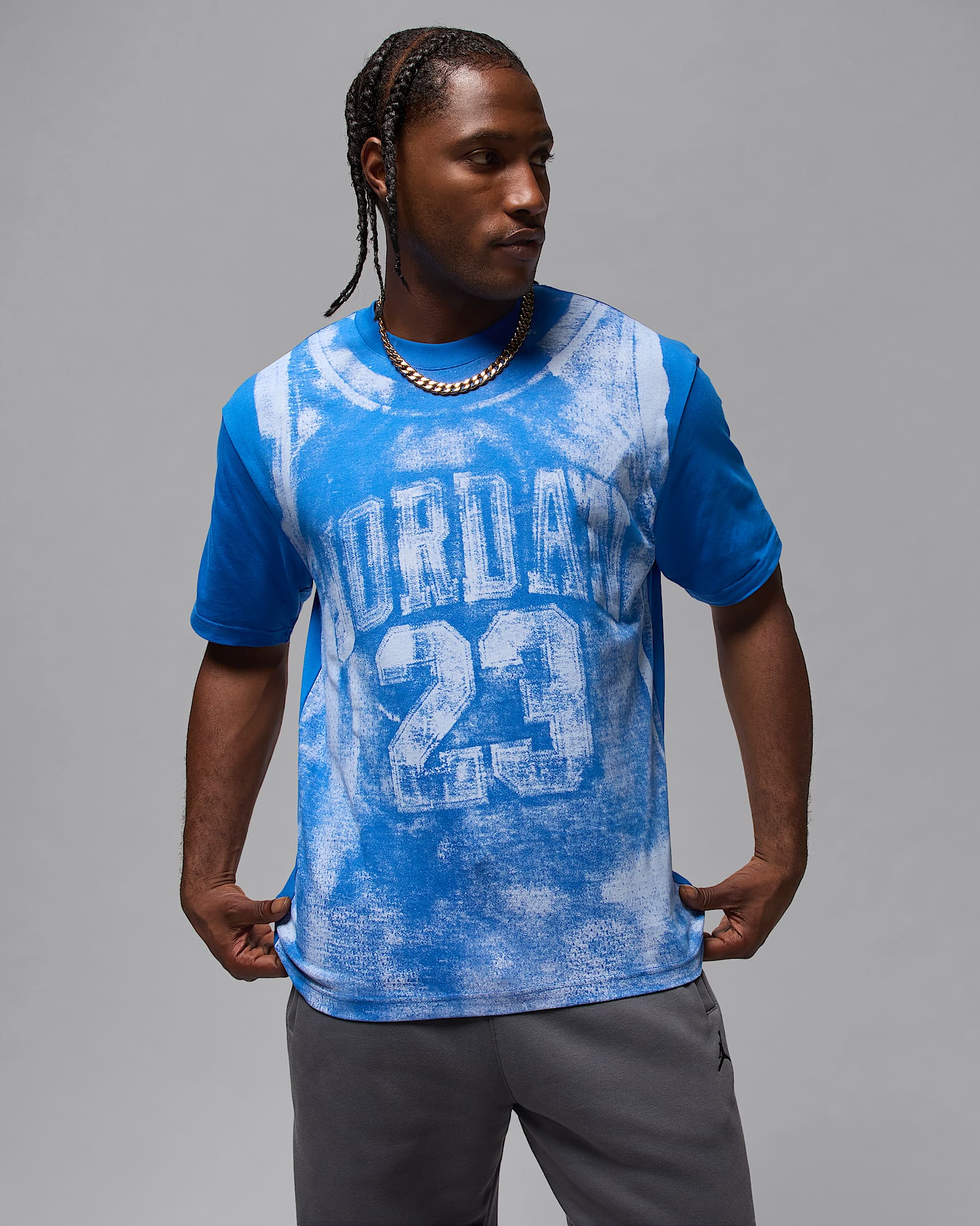 T-shirt con grafica in stile college Jordan Brooklyn – Uomo - Sport Blue/Sail