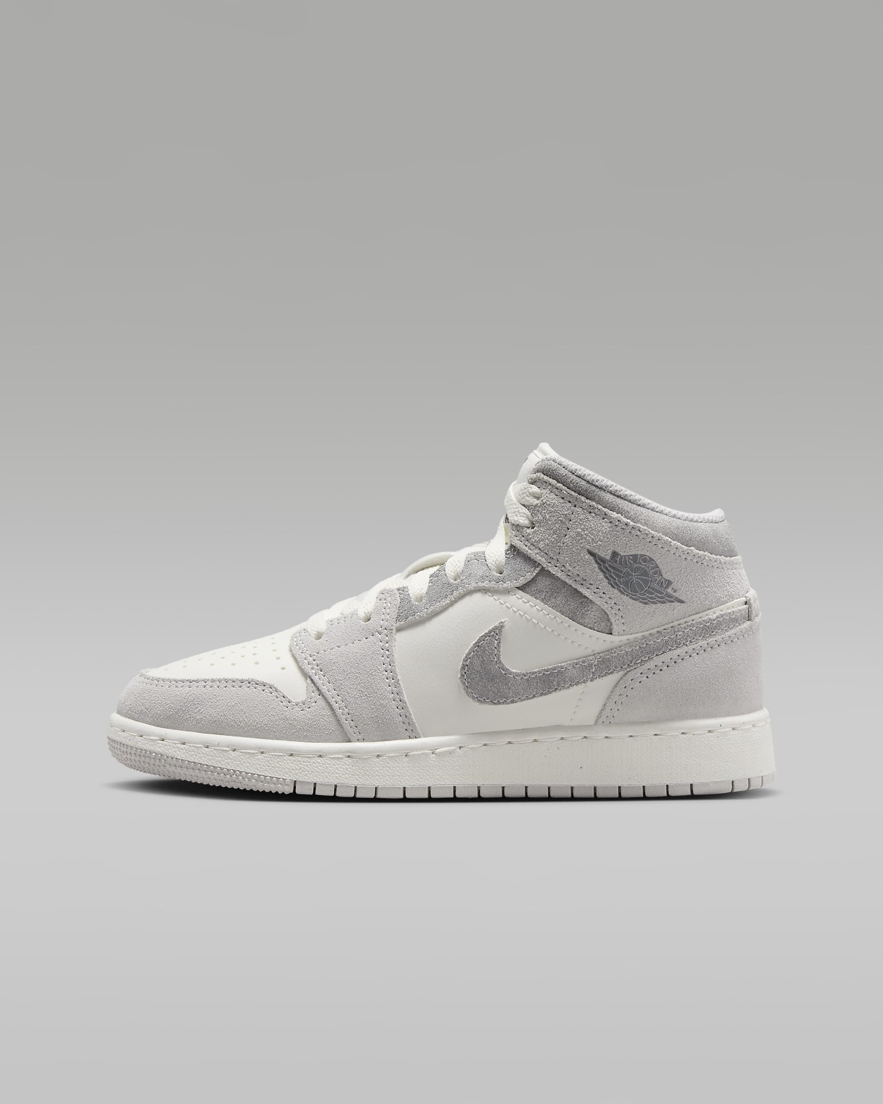 Air Jordan 1 Mid SE Big Kids' Shoes - Neutral Grey/Sail/Smoke Grey