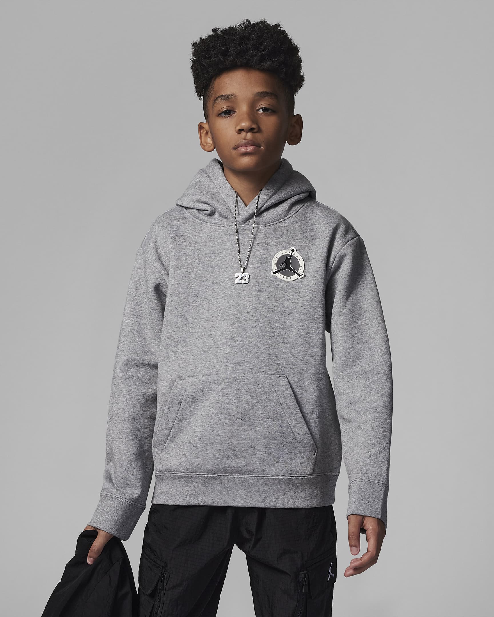 Jordan Jumpman Pullover Hoodie Big Kids' (Boys') Pullover Hoodie - Carbon Heather