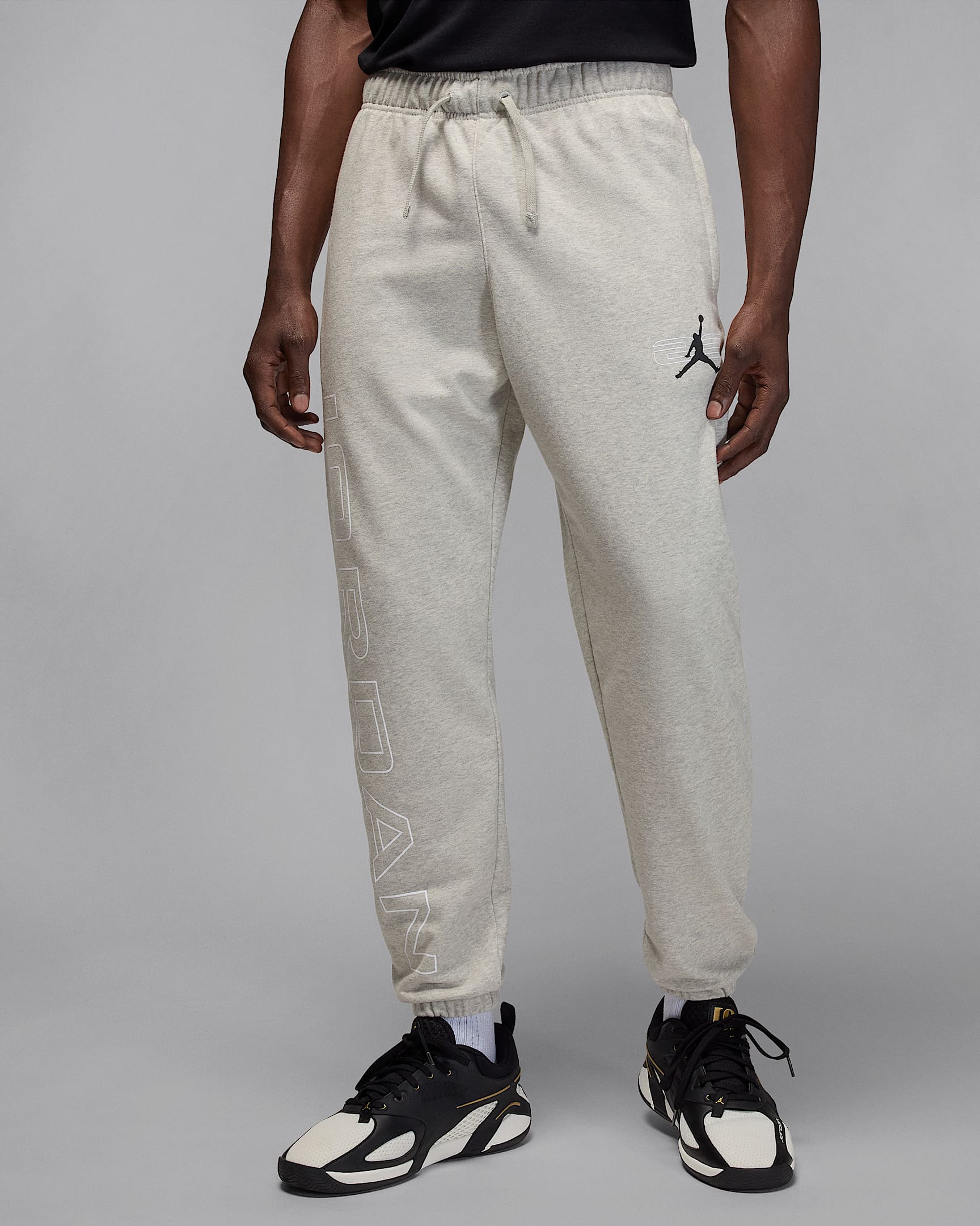 Jordan Sport Crossover Men's Fleece Pants - Grey Heather/White/Black