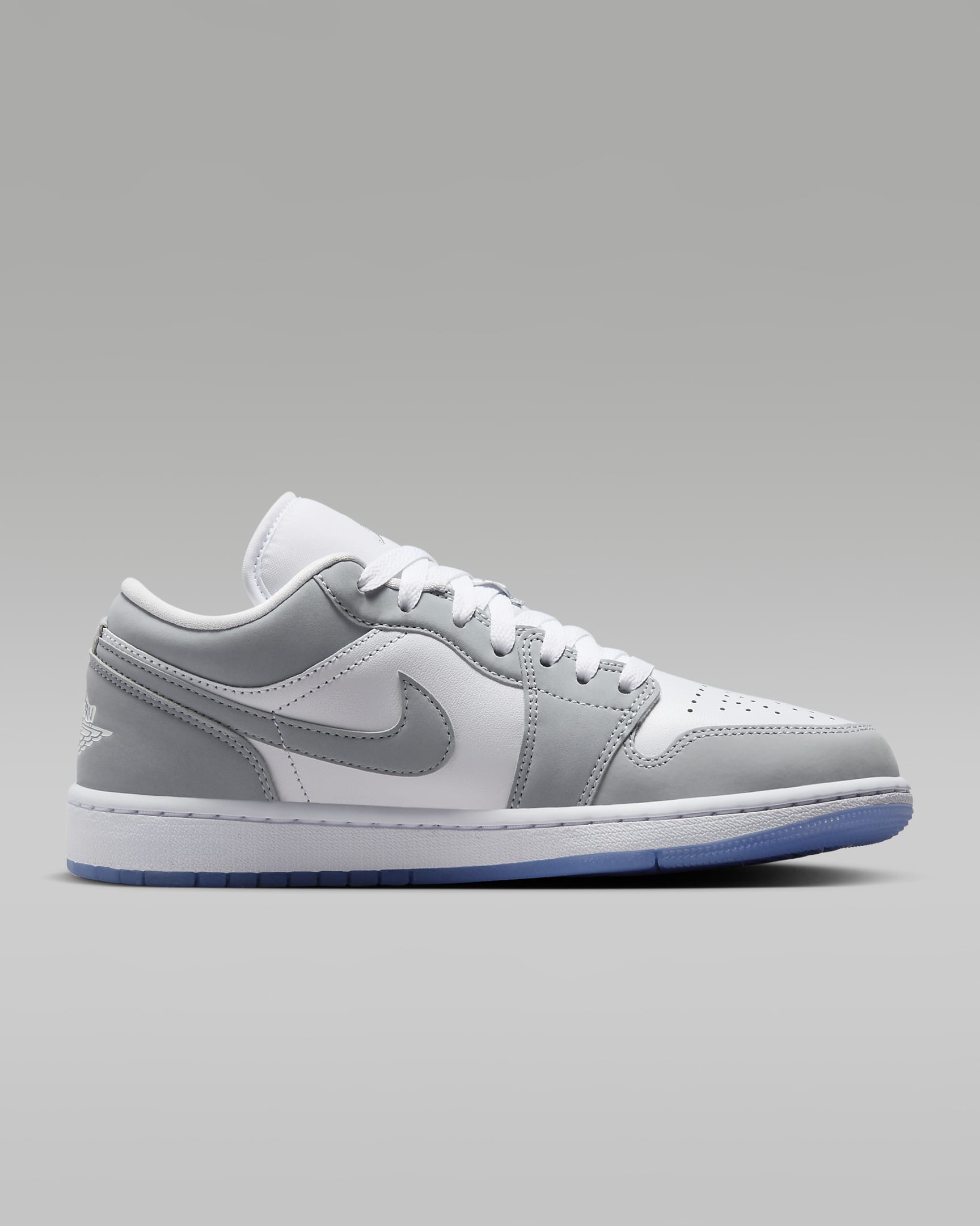 Air Jordan 1 低筒女鞋 - 白色/Aluminum/Wolf Grey