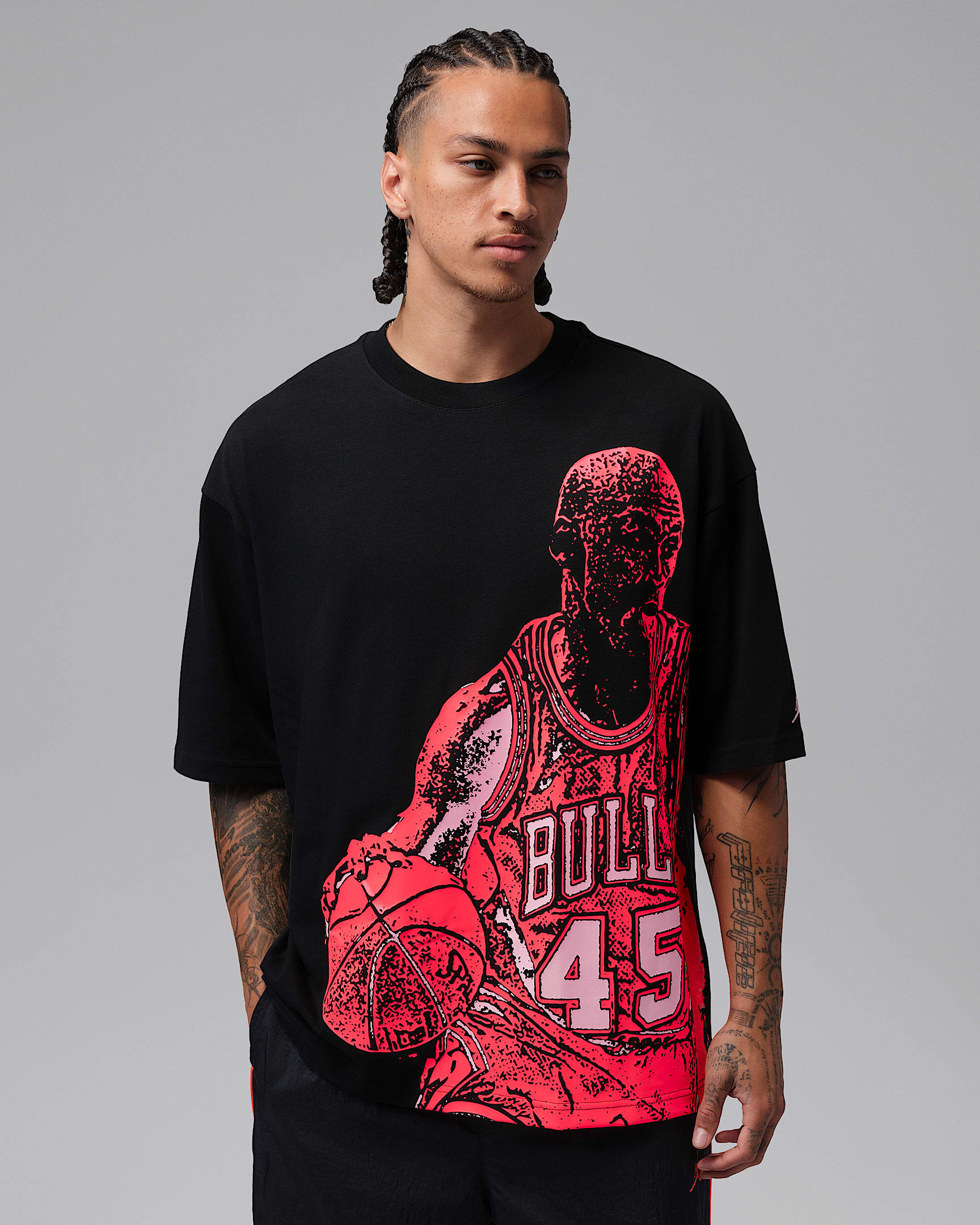 Jordan Sport Men's Dri-FIT Graphic T-Shirt - Black/Hot Punch
