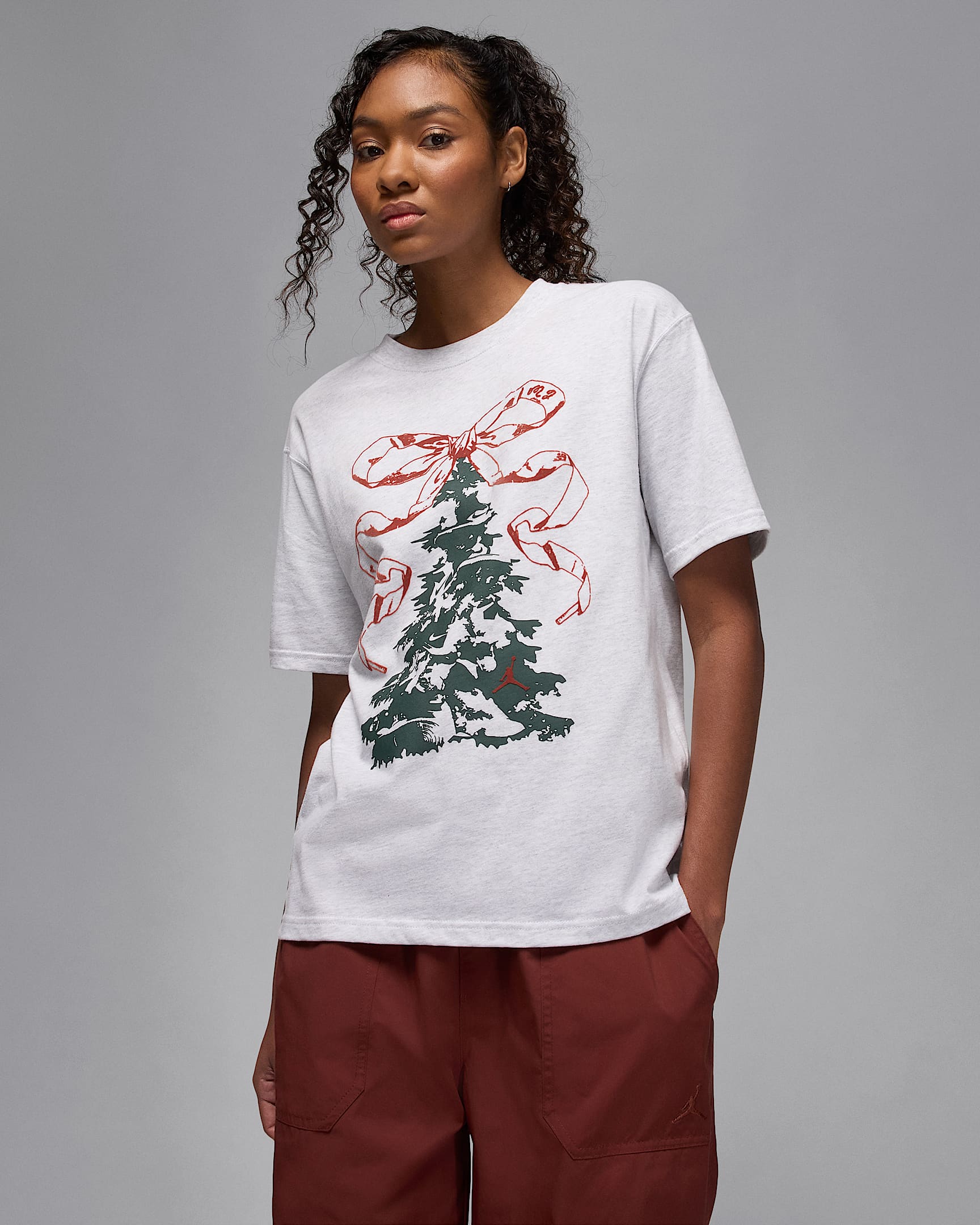 Jordan Brooklyn Women's T-Shirt - Birch Heather/Midnight Green