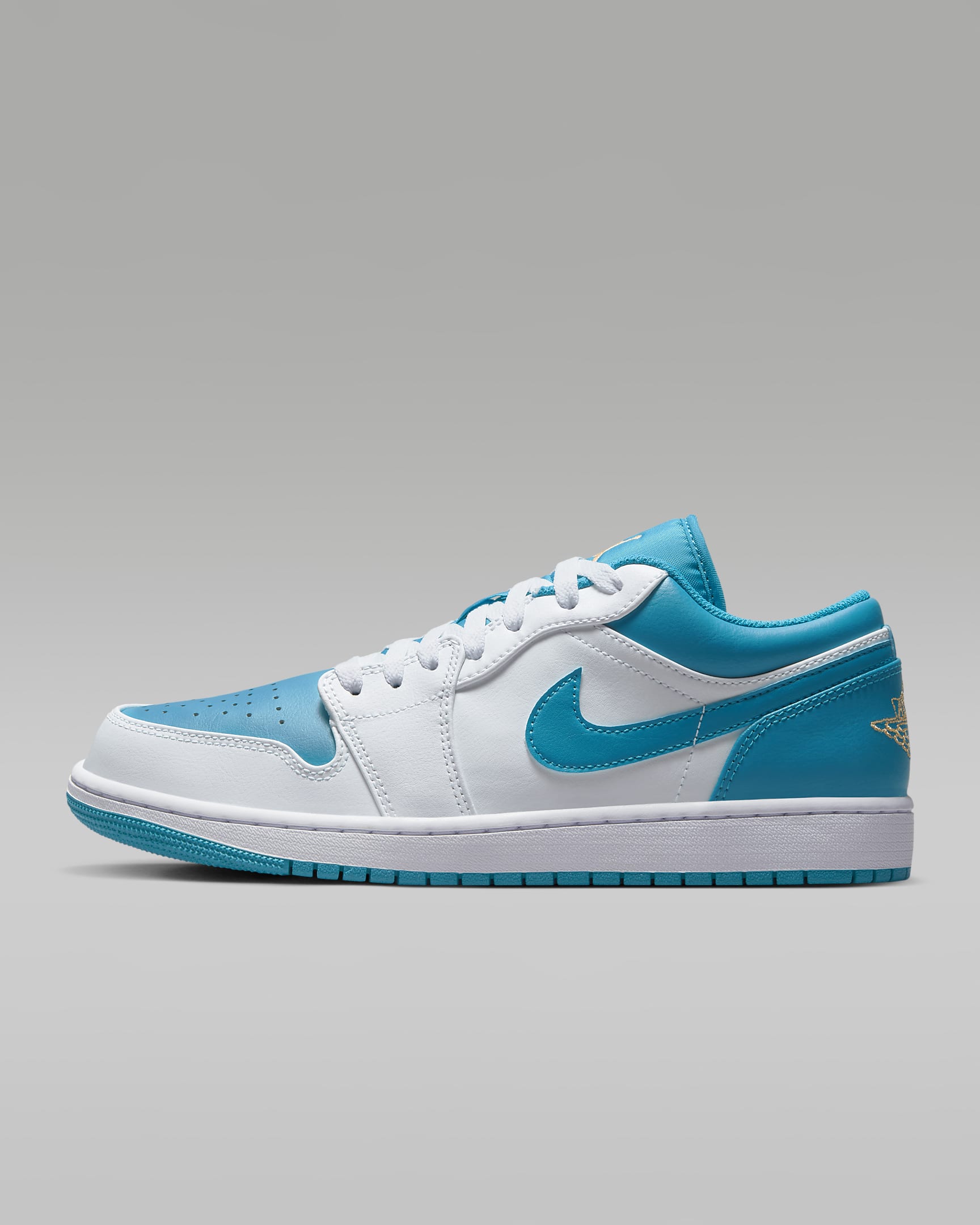 Air Jordan 1 Low Men's Shoes - White/Aquatone/Celestial Gold