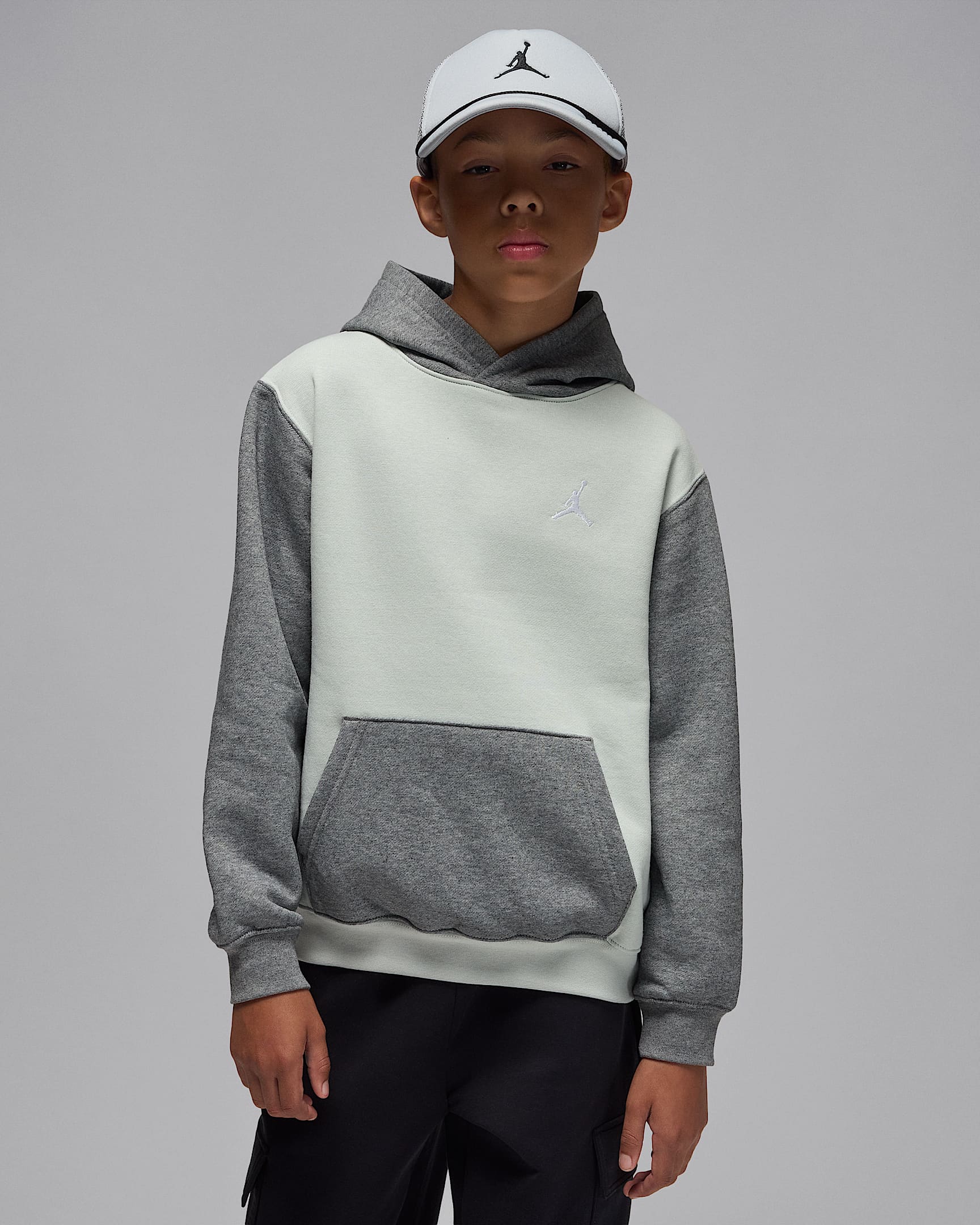 Jordan Brooklyn Fleece Big Kids' Pullover Hoodie - Light Silver