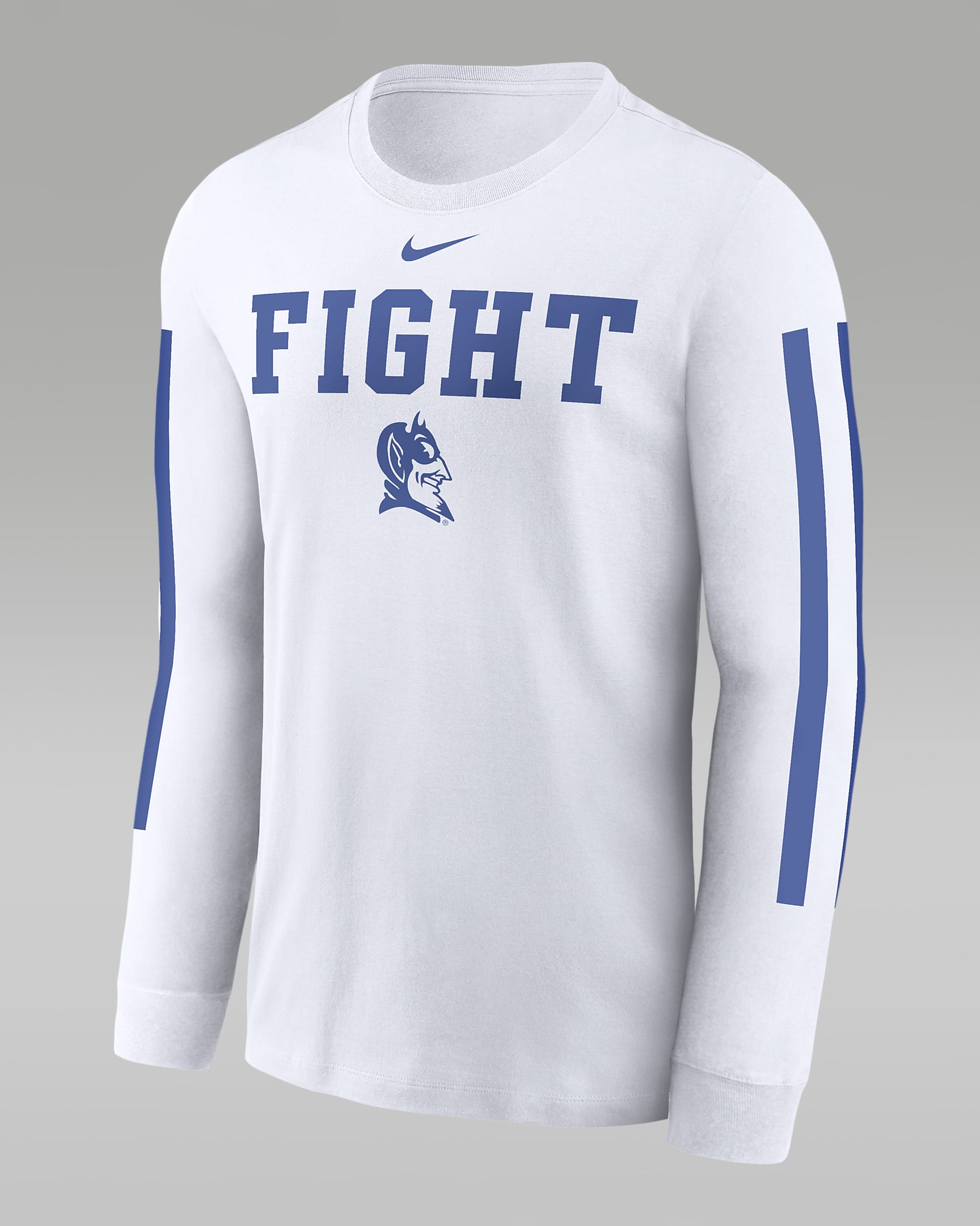 Duke Blue Devils Local Spirit Slogan Men's Nike College Long-Sleeve T-Shirt - White