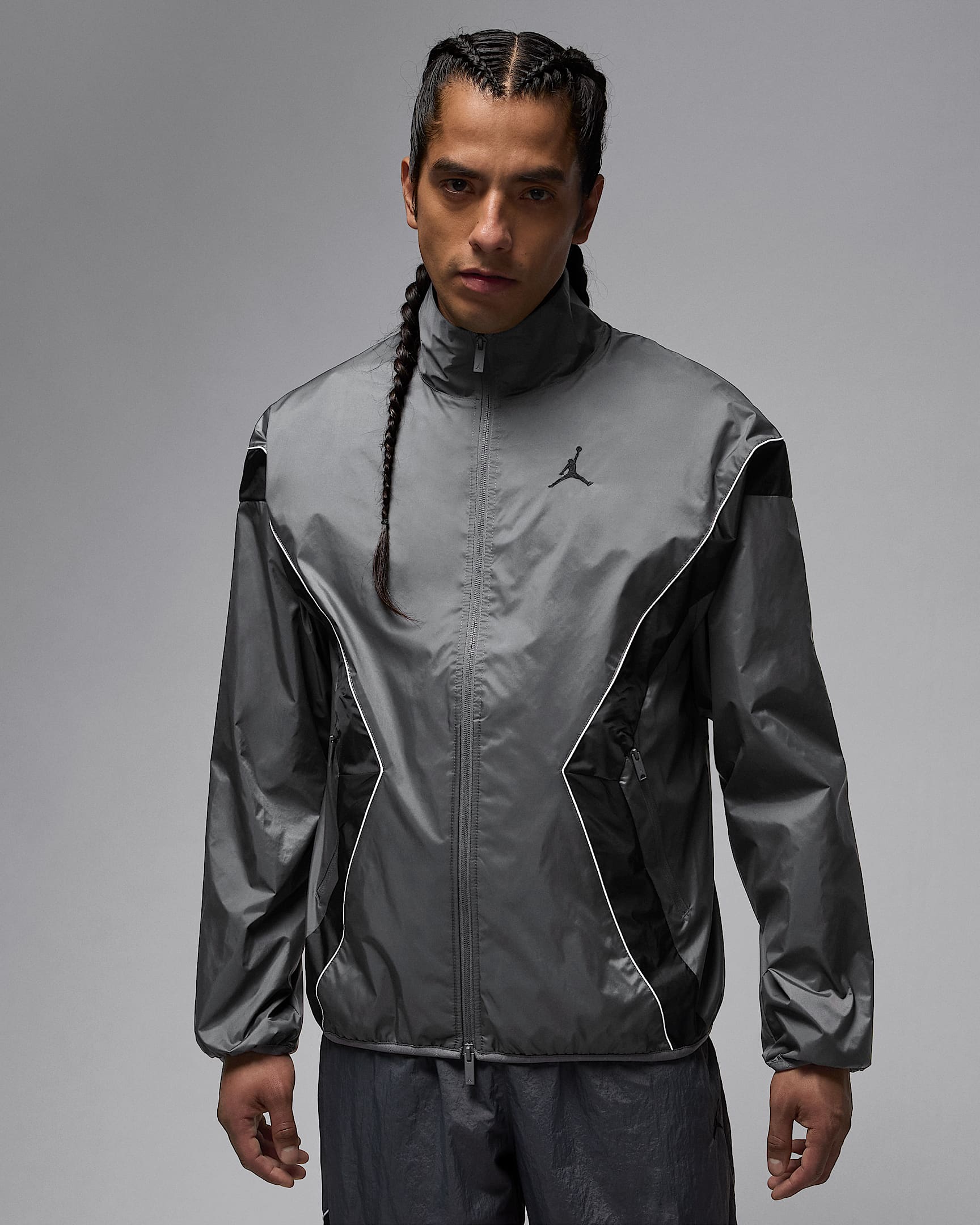 Jordan Brooklyn Draft Jacke (Herren) - Iron Grey/Schwarz/Weiß/Schwarz