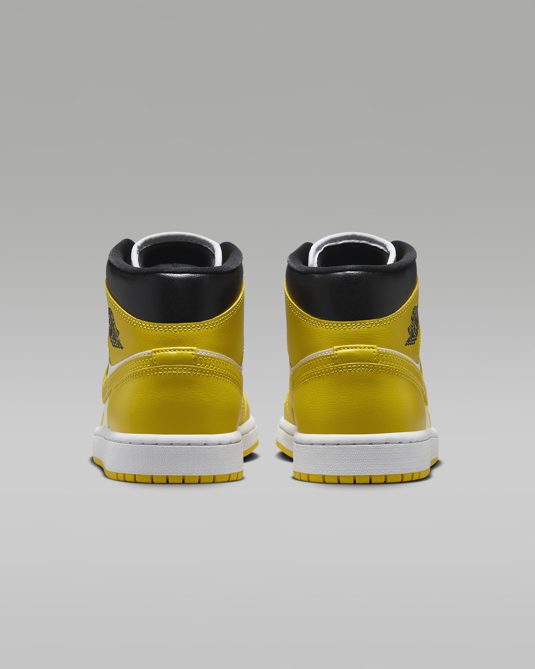 Air Jordan 1 Mid damesko - Hvit/Svart/Vivid Sulfur