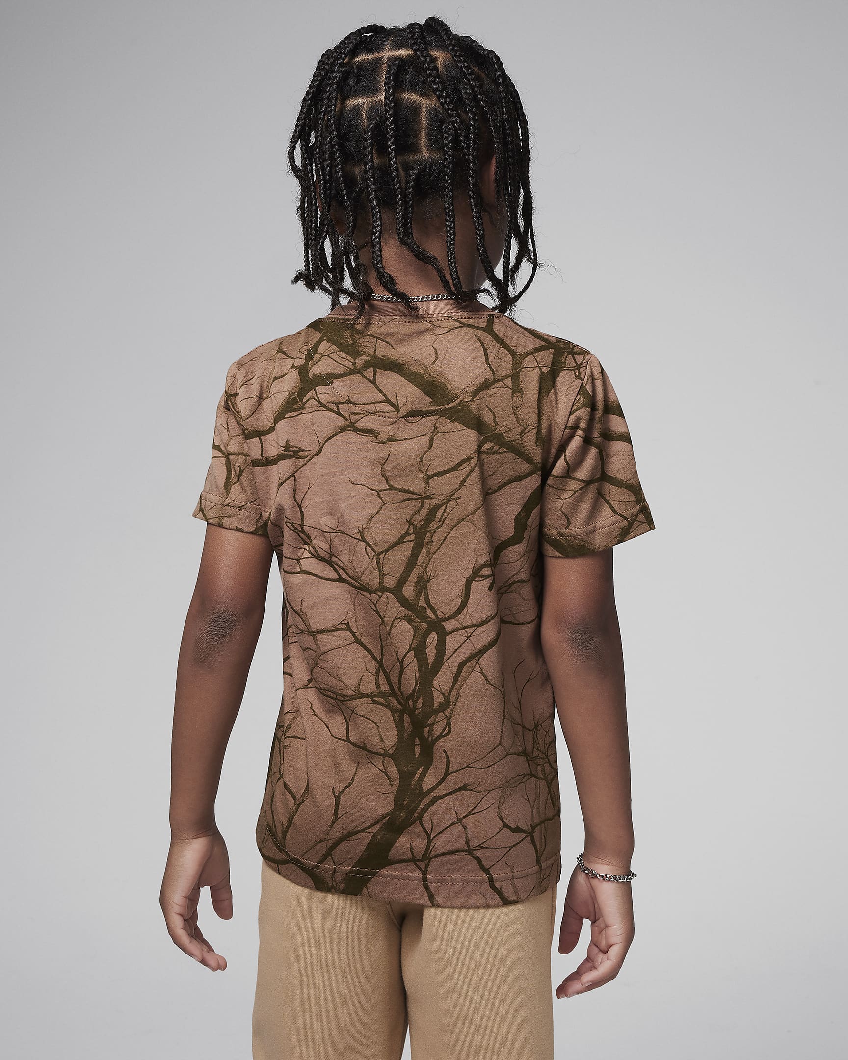 Jordan Little Kids' Family Tree Printed T-Shirt - Archaeo Brown