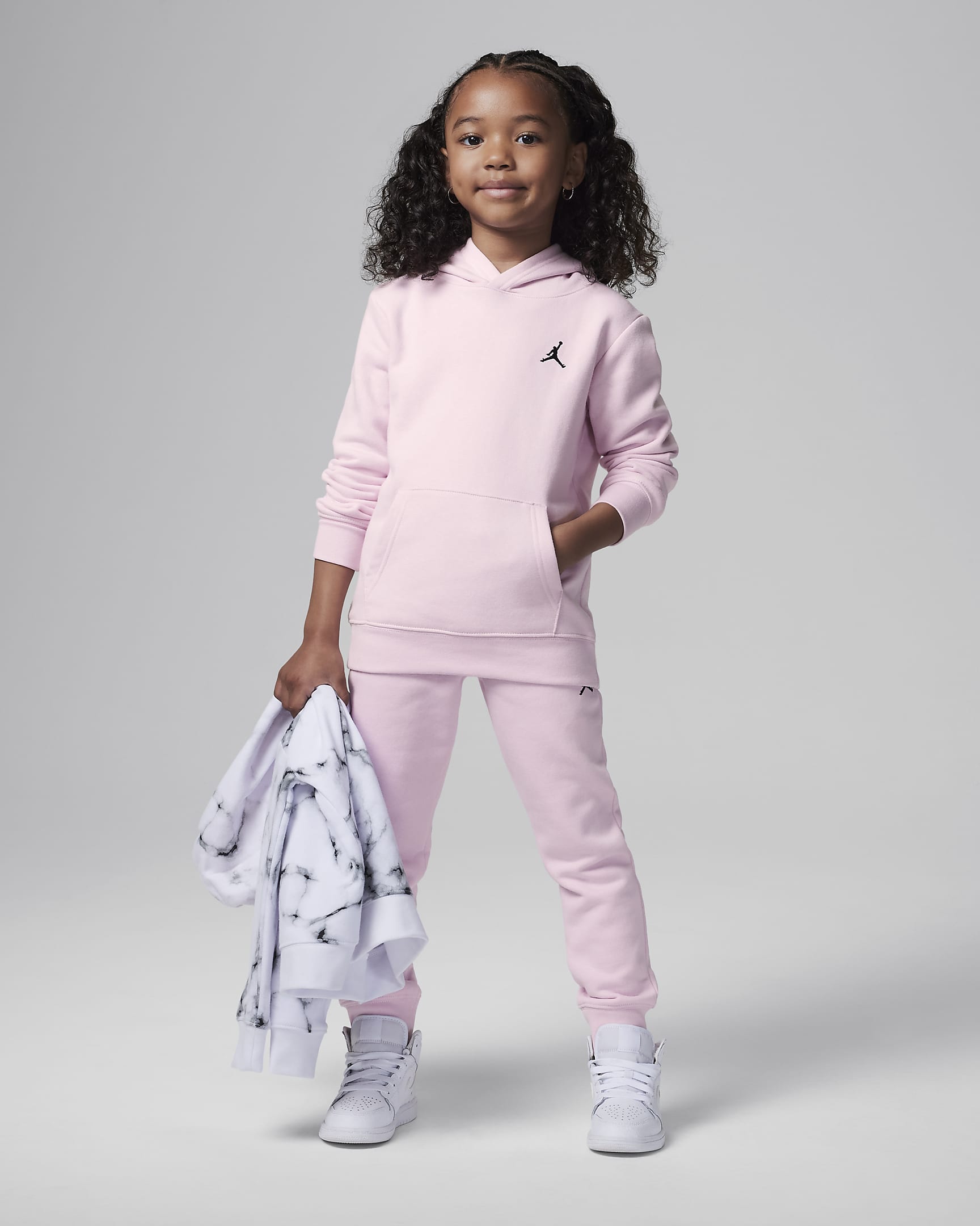 Jordan MJ Brooklyn Fleece Little Kids' 2-Piece Pullover Hoodie Set - Pink Foam