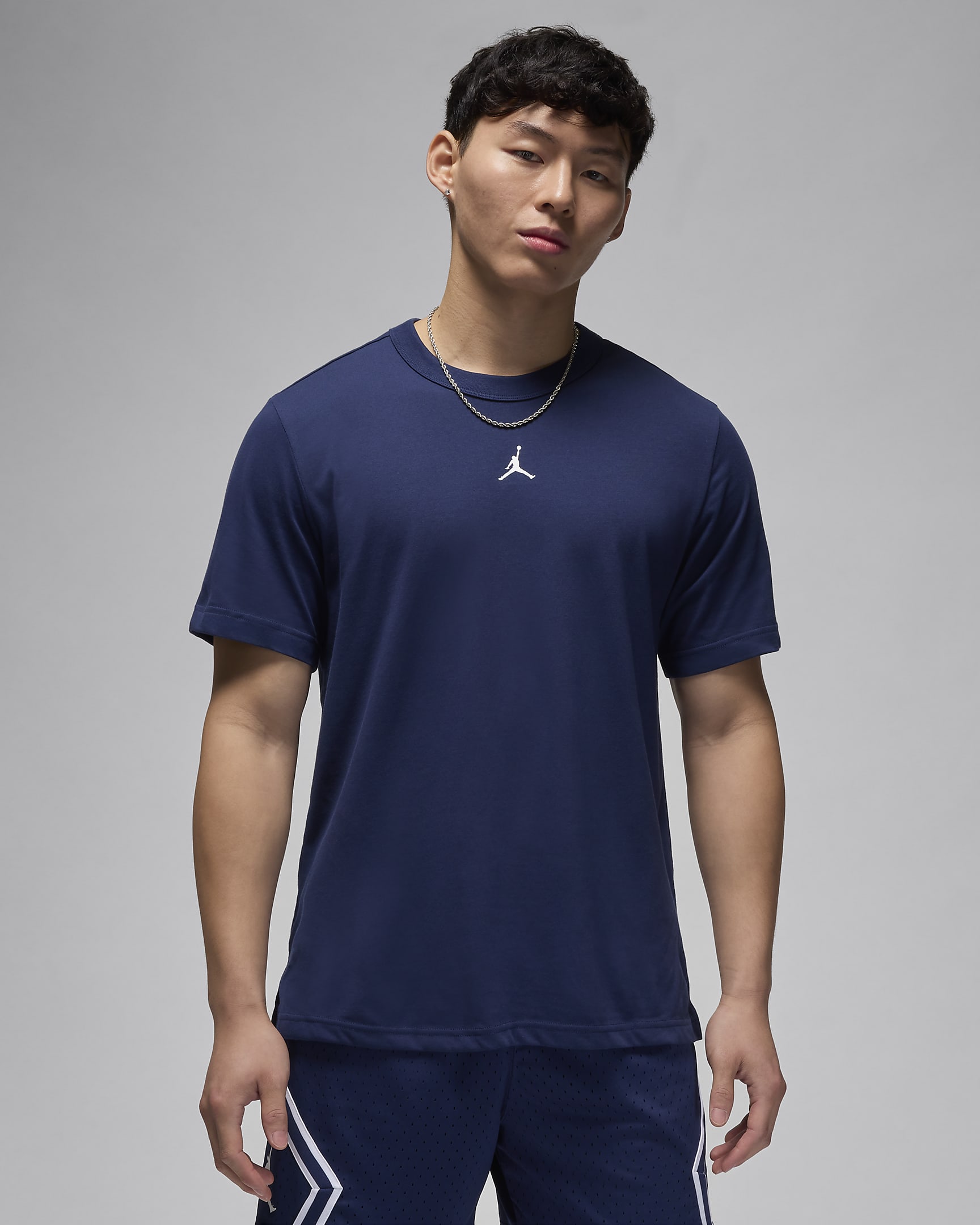 Jordan Sport Men's Dri-FIT Short-Sleeve Top - Midnight Navy/White