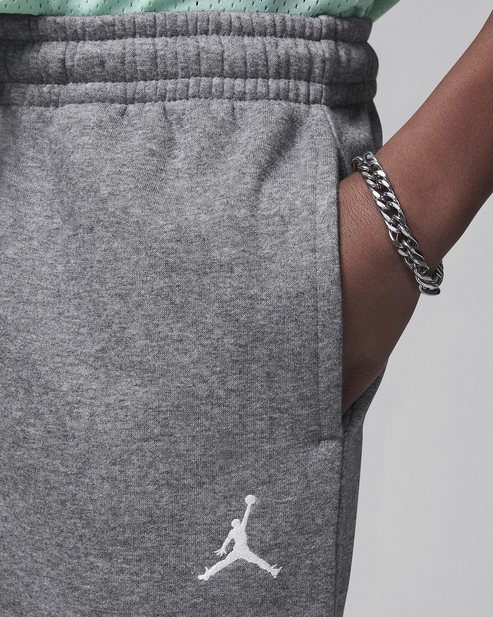 Flísové kalhoty Jordan MJ Brooklyn Essentials pro větší děti - Carbon Heather