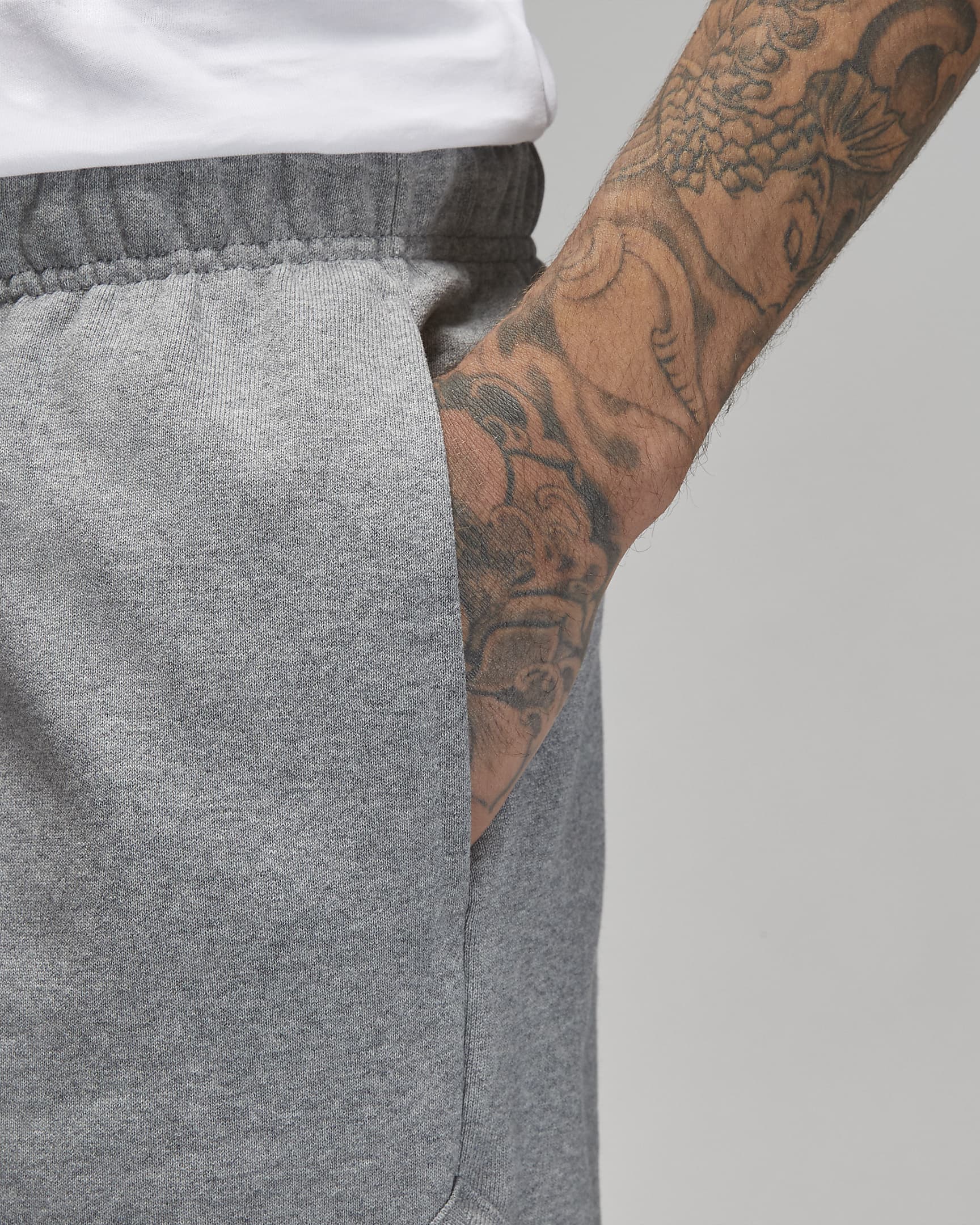 Jordan Flight Fleece shorts til herre - Carbon Heather/Svart