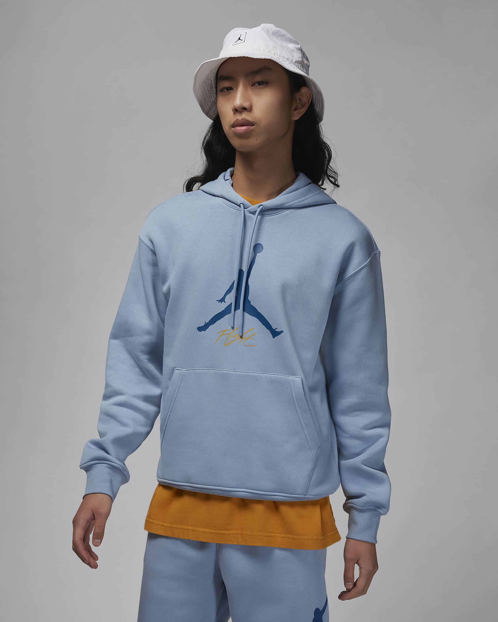 Jordan Essentials Men's Fleece Hoodie - Blue Grey/Industrial Blue