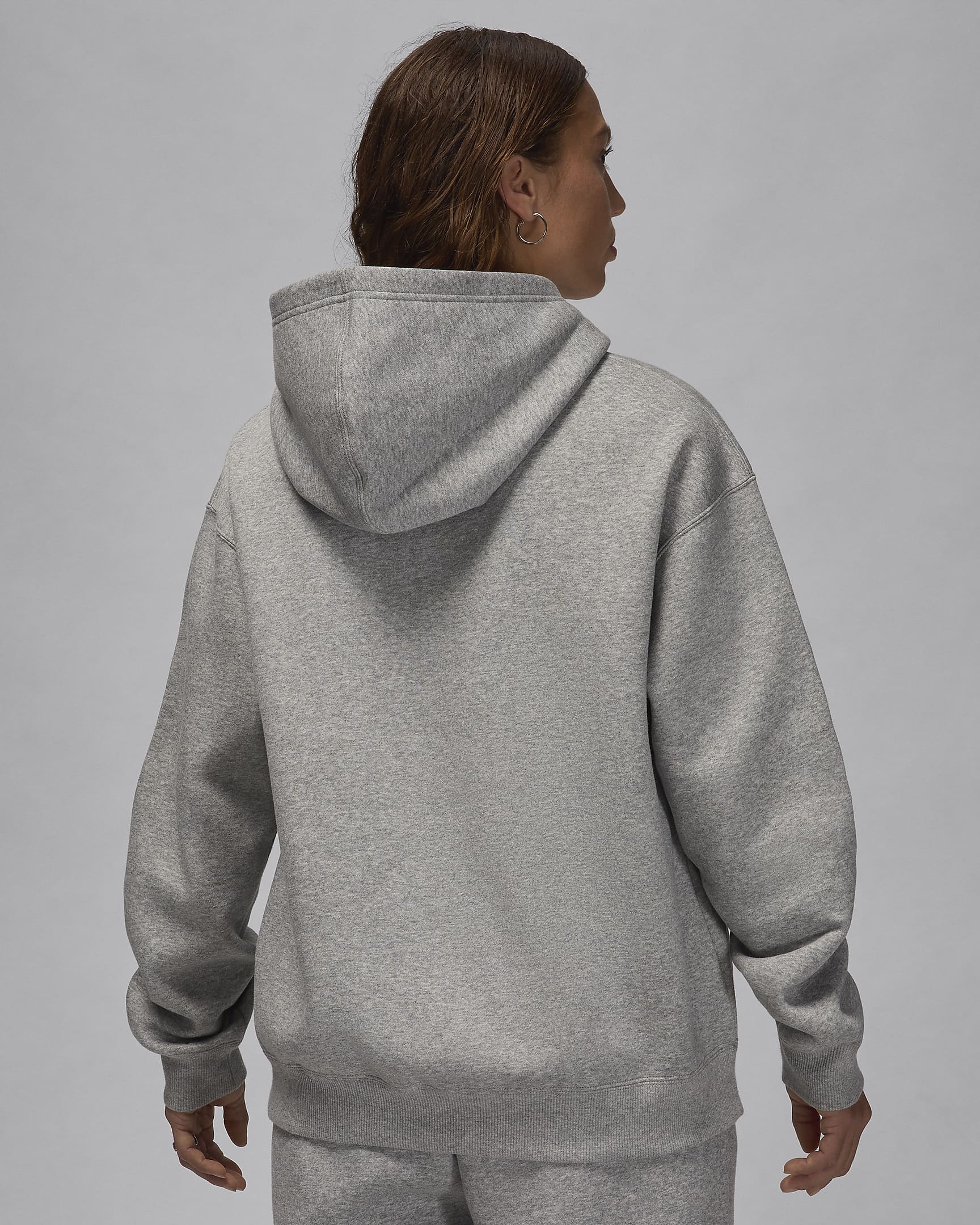 Felpa pullover con cappuccio Jordan Brooklyn Fleece – Donna - Dark Grey Heather/Bianco