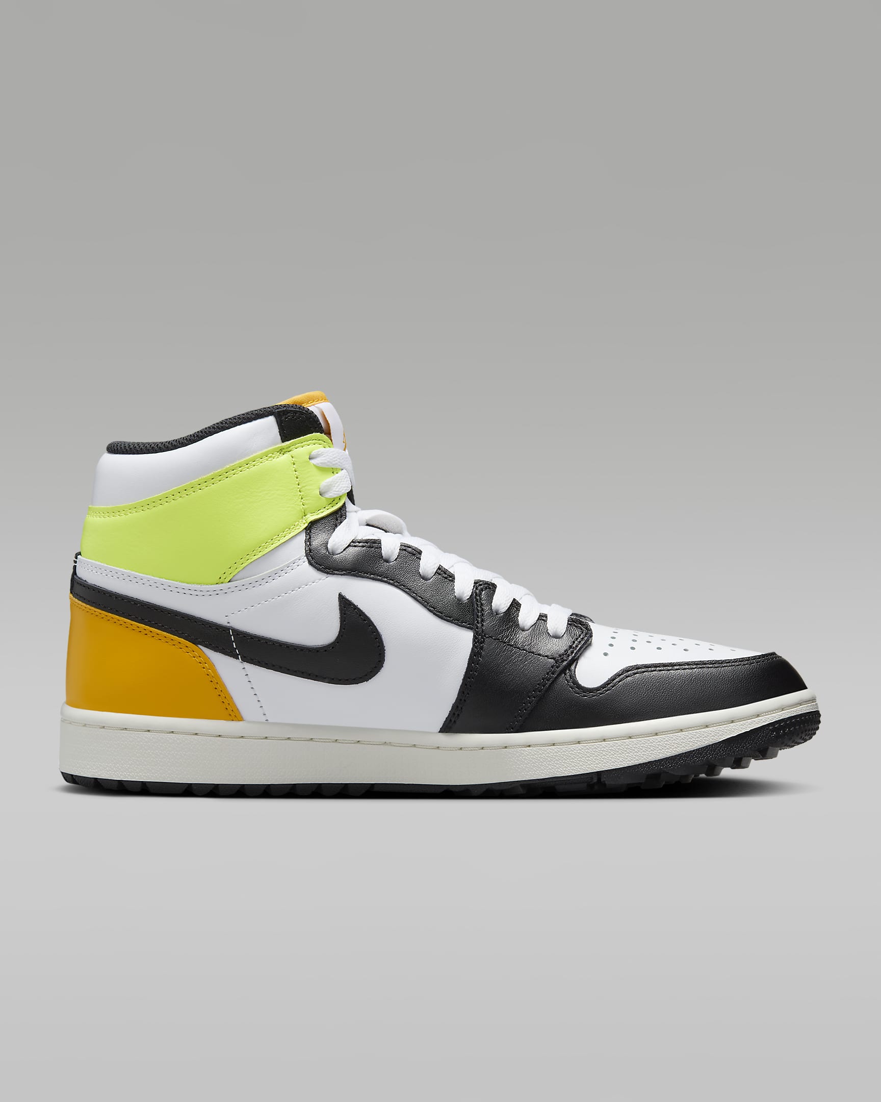 Air Jordan I High G golfsko til herre - Hvit/University Gold/Volt/Svart