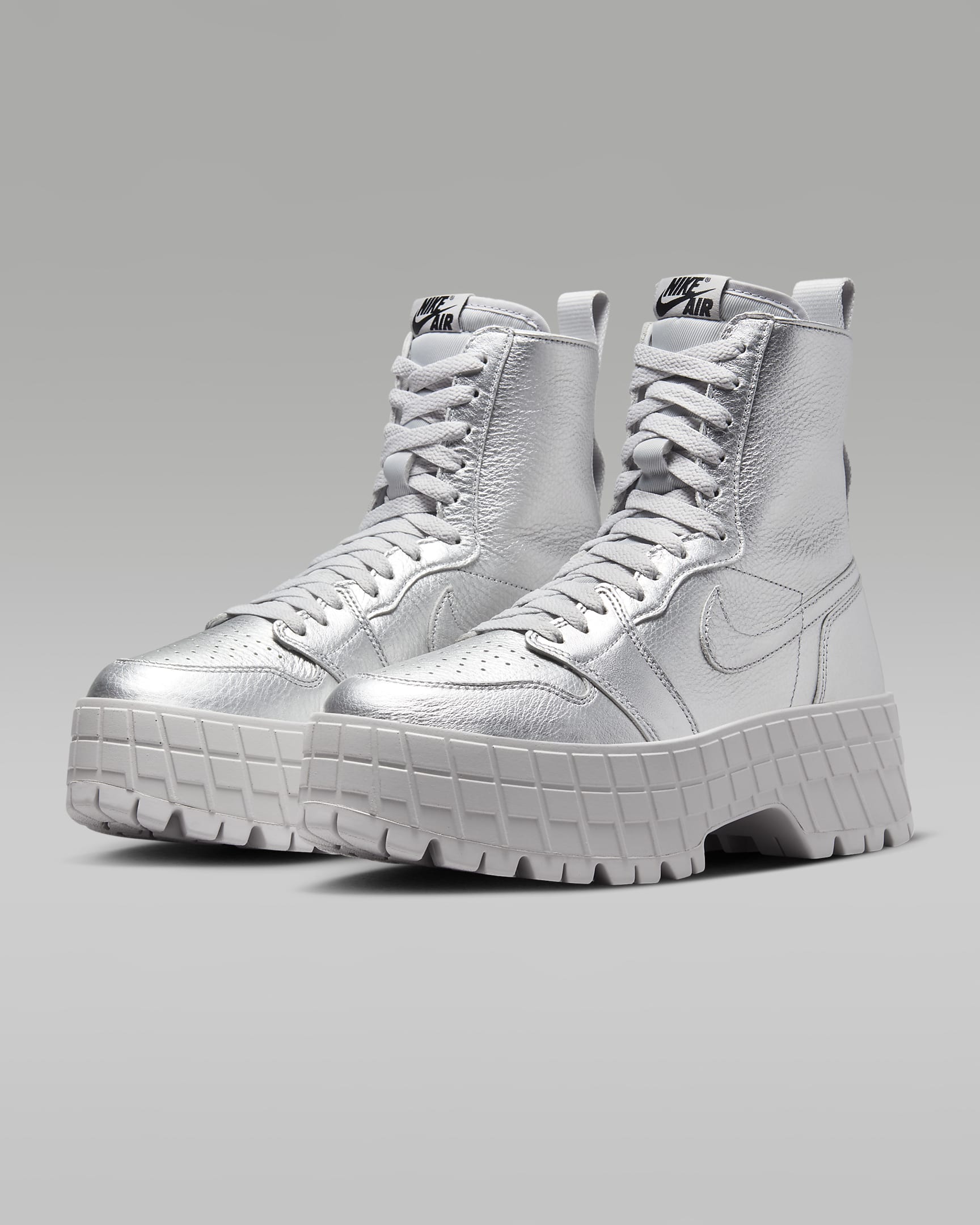 Botas para mujer Air Jordan 1 Brooklyn - Plata metalizado/Plata metalizado/Gris neutro