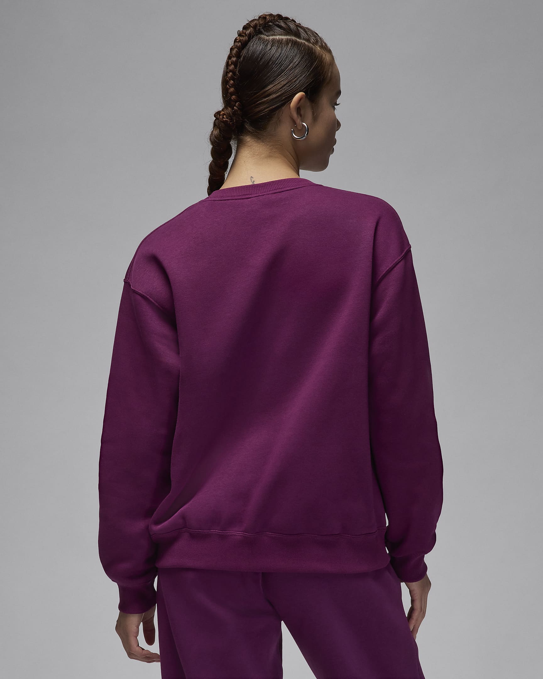 Jordan Brooklyn Fleece sweatshirt med rund hals til dame - Bordeaux/Active Pink