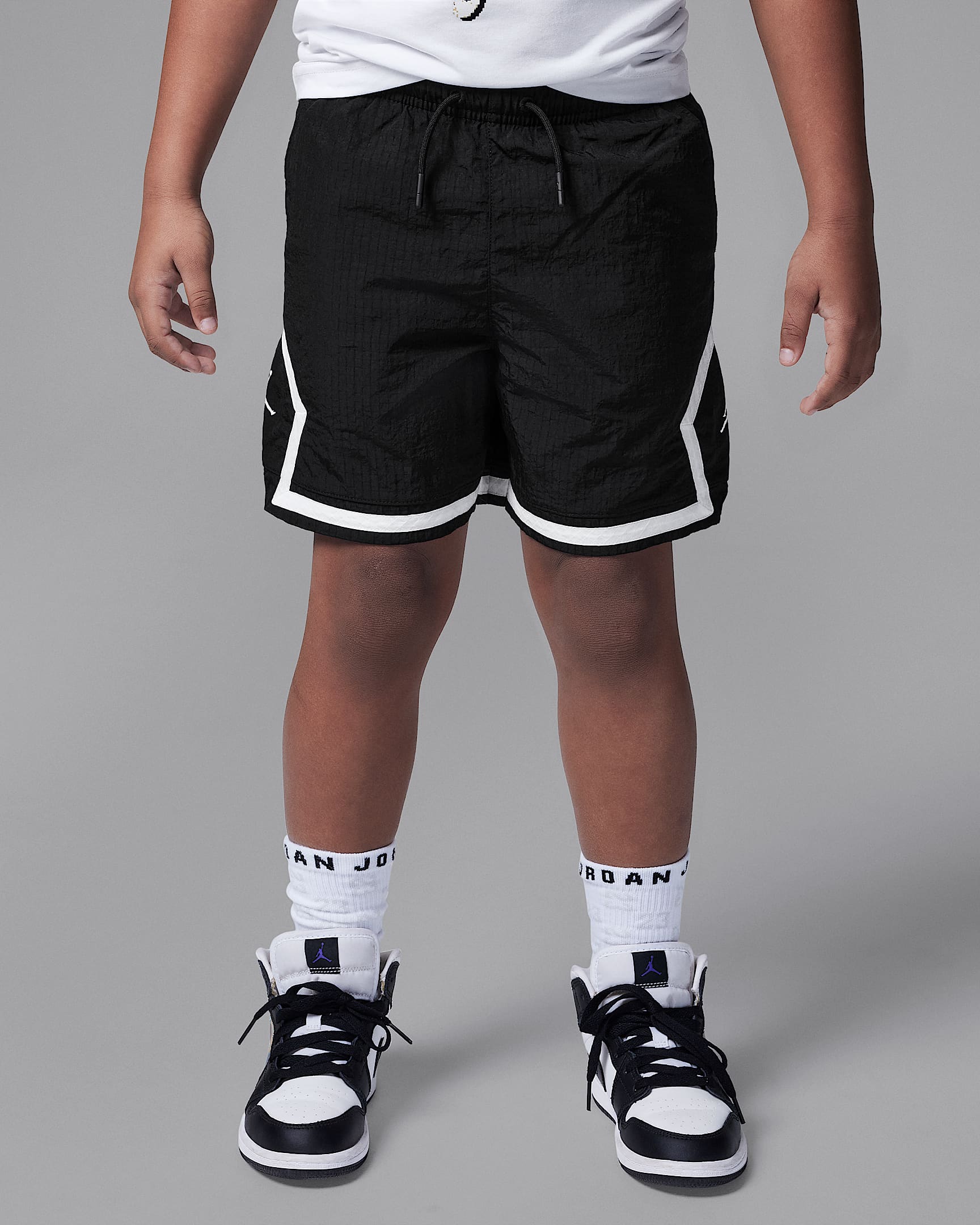 Shorts para la alberca de tejido Woven Diamond para niños talla pequeña Jordan - Negro