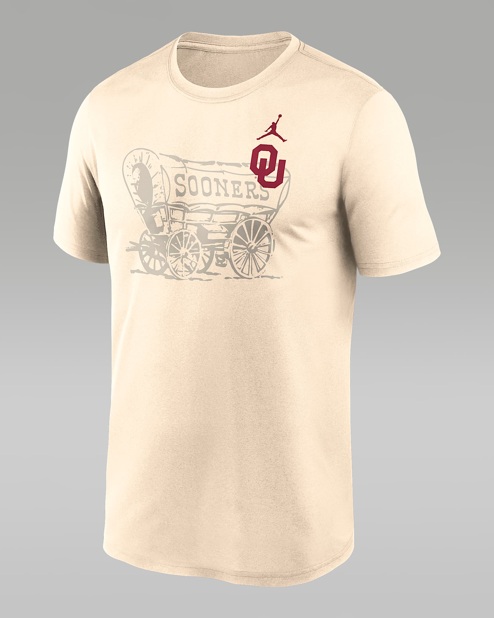 Oklahoma Campus Legend Shadow Logo Men's Nike Dri-FIT College T-Shirt - Natural
