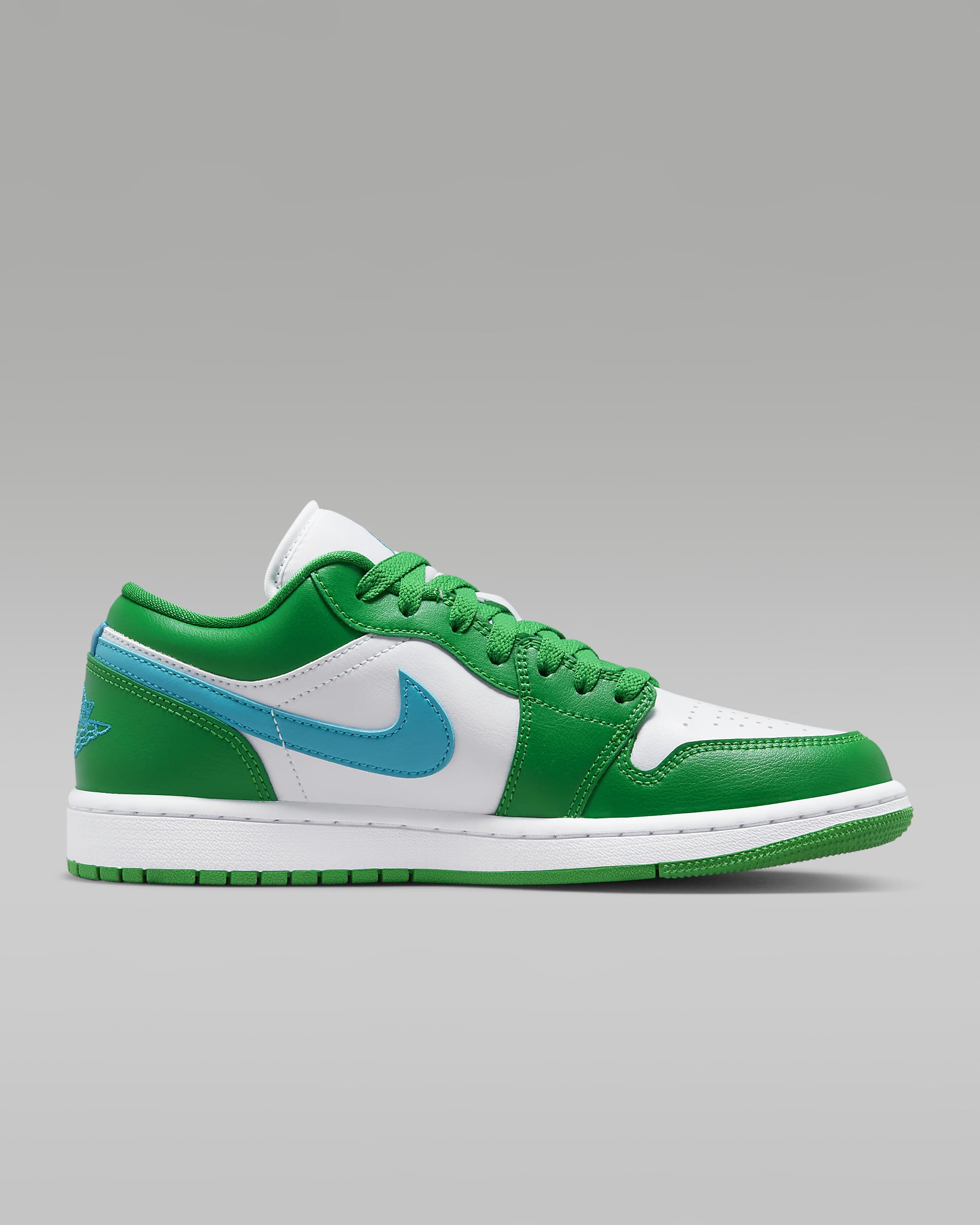 Air Jordan 1 Low Women's Shoes - Lucky Green/White/Aquatone