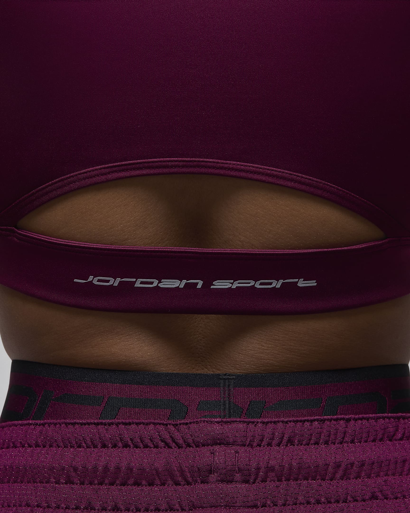 Jordan Sport Bodycon Performance-croptop til kvinder - Bordeaux/Rosewood