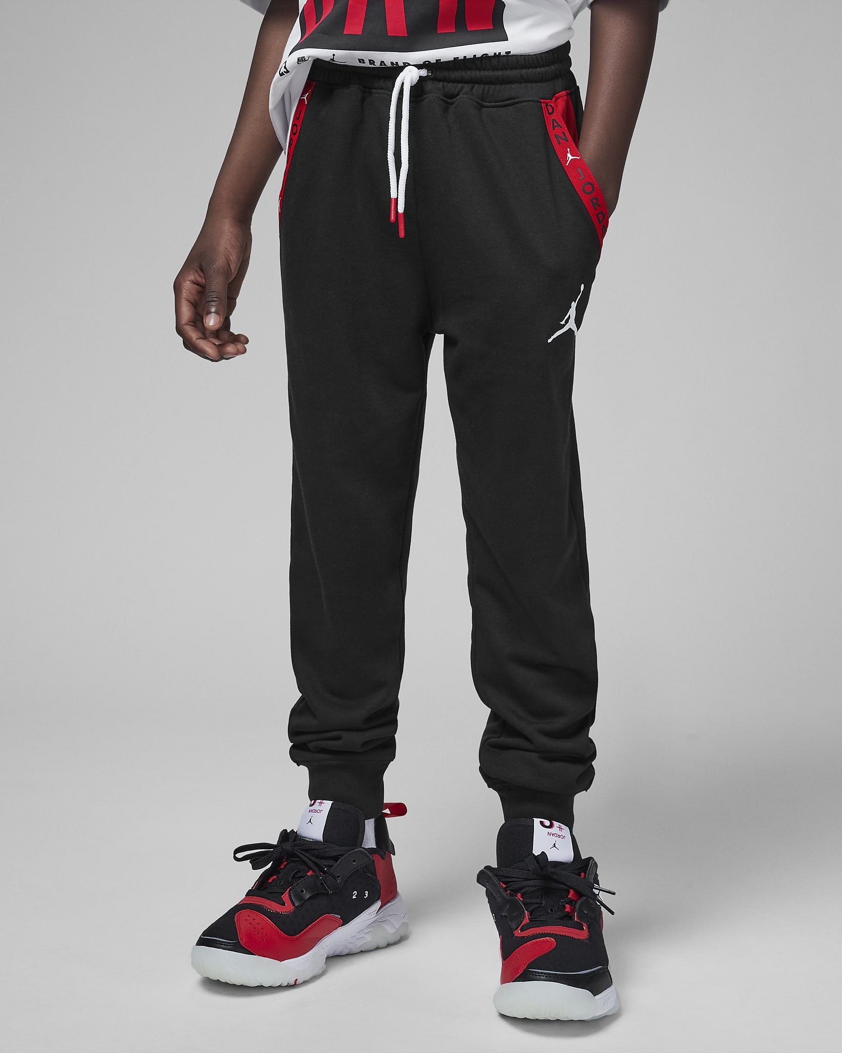 Jordan Vert Tape French Terry Pants Big Kids' Pants - Black