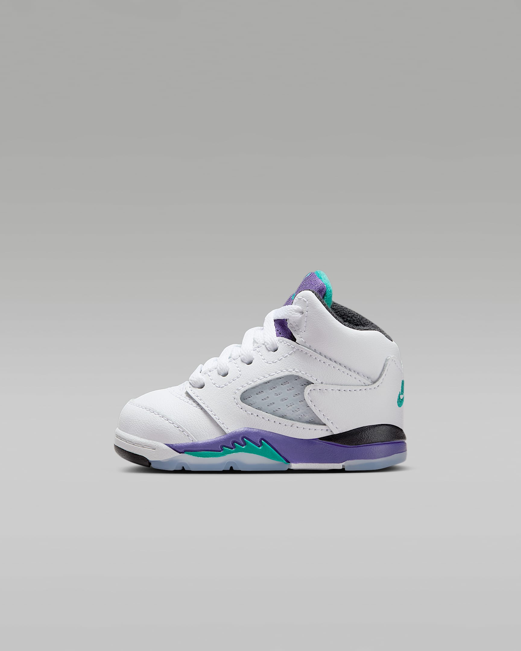 Jordan 5 Retro Baby/Toddler Shoes - White/Grape Ice/Black/New Emerald