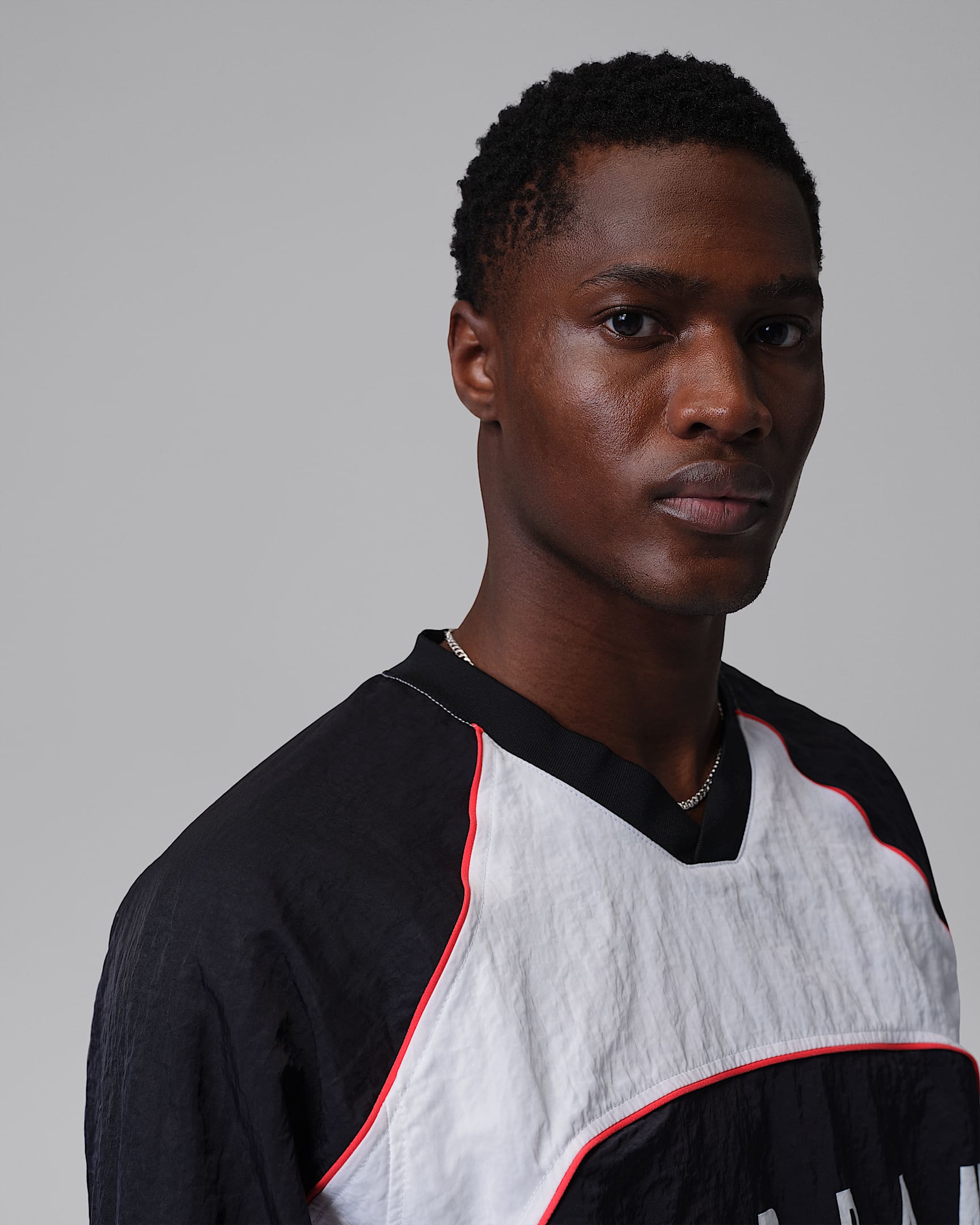 Jordan Flight Men's Long-Sleeve Warm-Up Top - Black/White/Chile Red/White