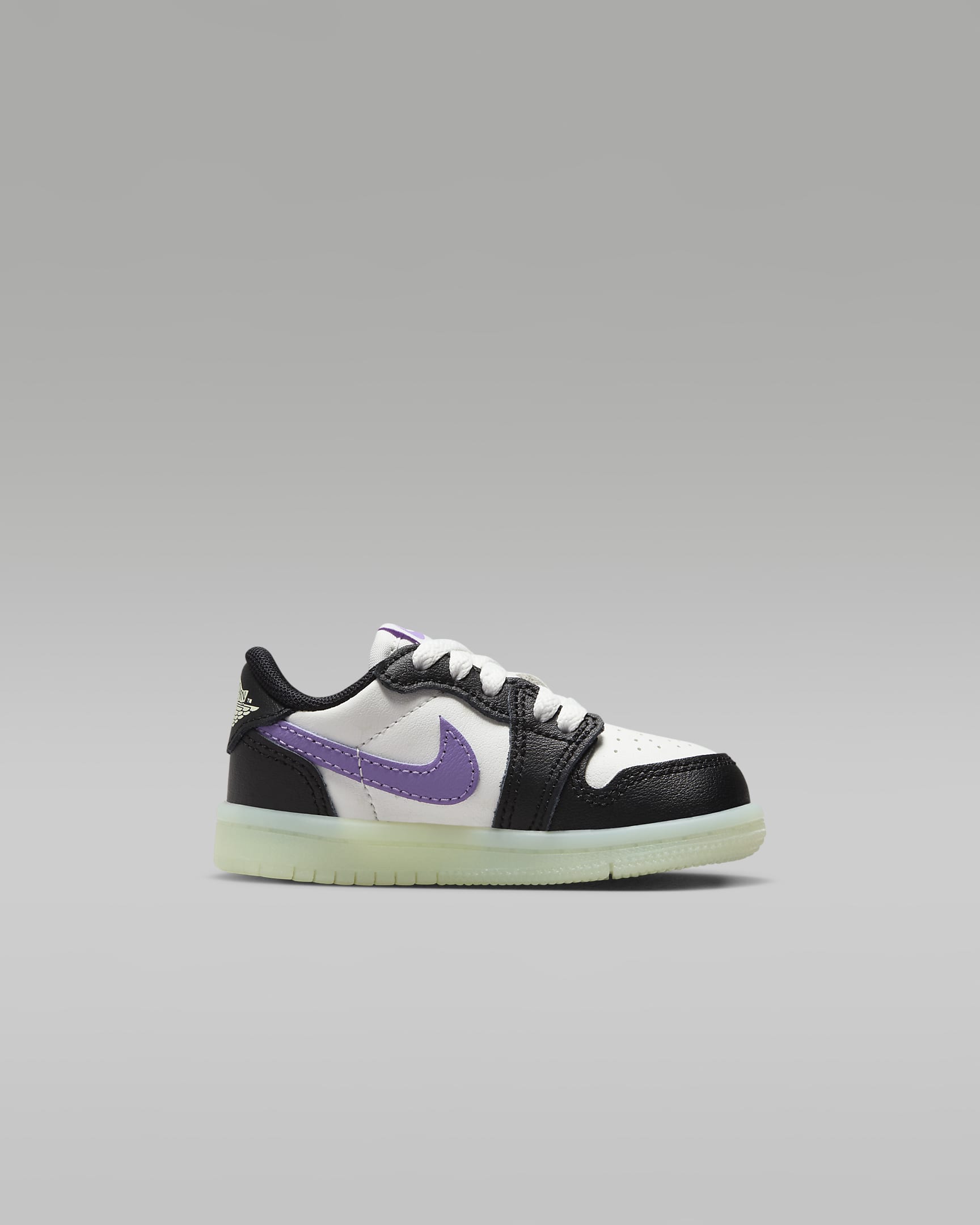 Jordan 1 Retro Low Baby/Toddler Shoes - Black/Volt Tint/Summit White/Black Raspberry