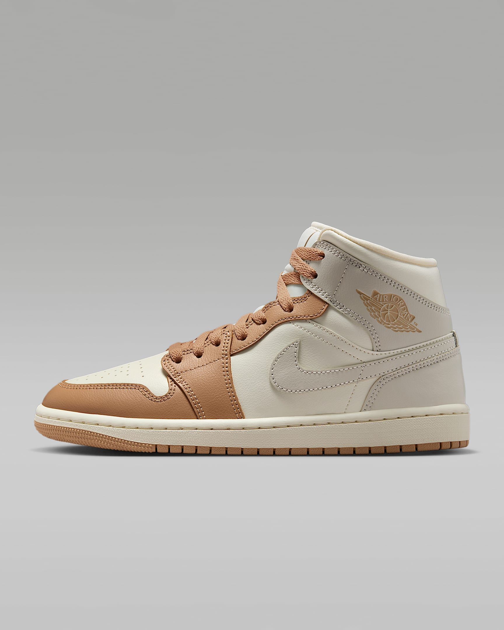 Chaussure Air Jordan 1 Mid pour Femme - Pale Ivory/Hemp/Sail/Light Orewood Brown
