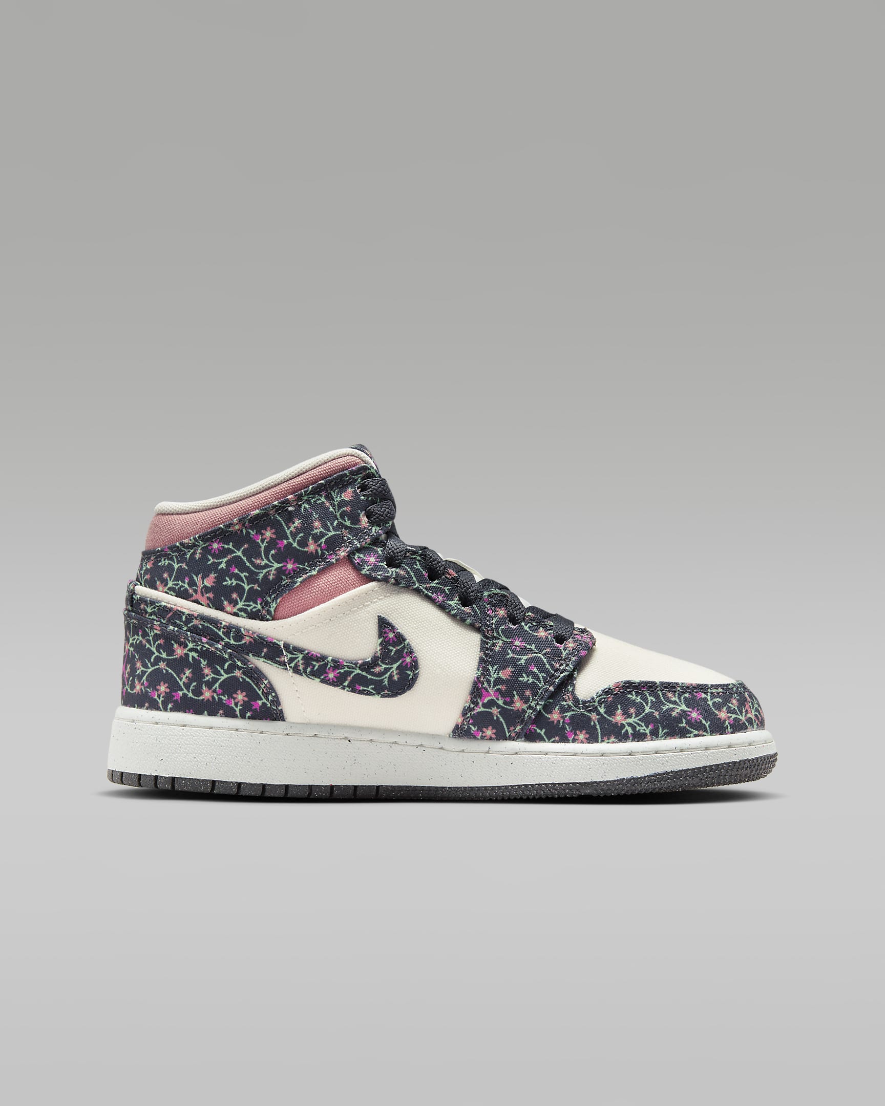 Air Jordan 1 Mid SE sko til store barn - Anthracite/Sail/Red Stardust/Anthracite