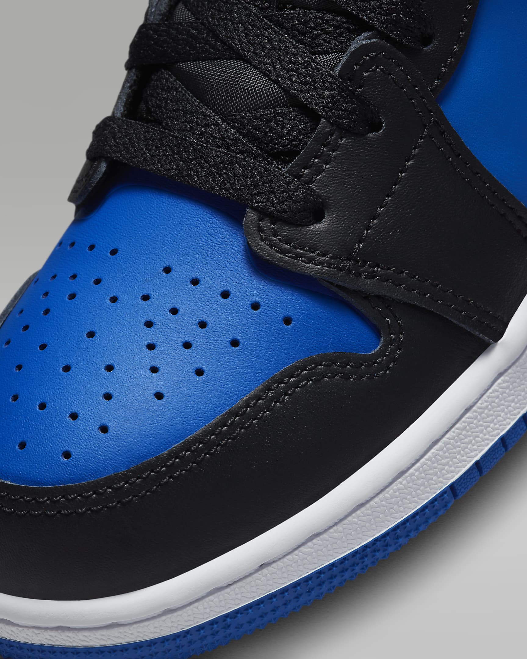 Scarpa Air Jordan 1 Mid - Ragazzi - Nero/Nero/Bianco/Royal Blue