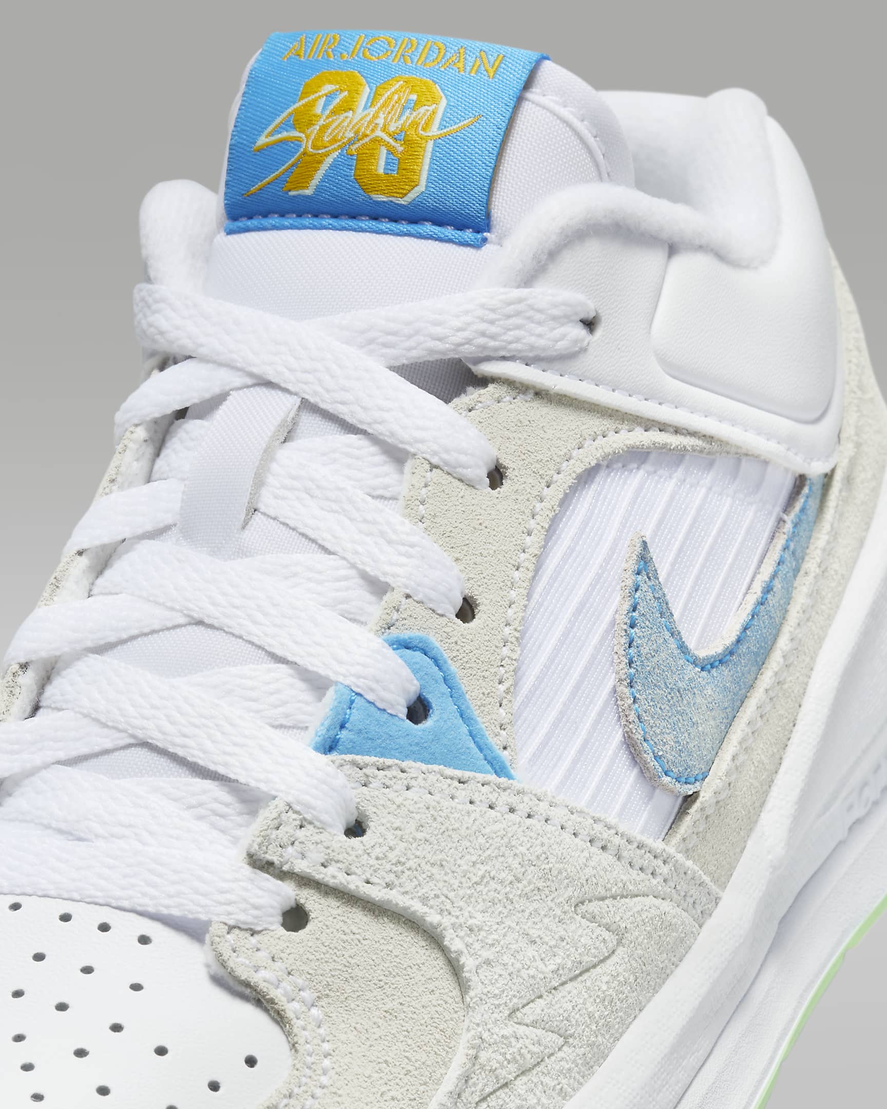 Jordan Stadium 90 Older Kids' Shoes - White/Vapour Green/Taxi/Dark Powder Blue