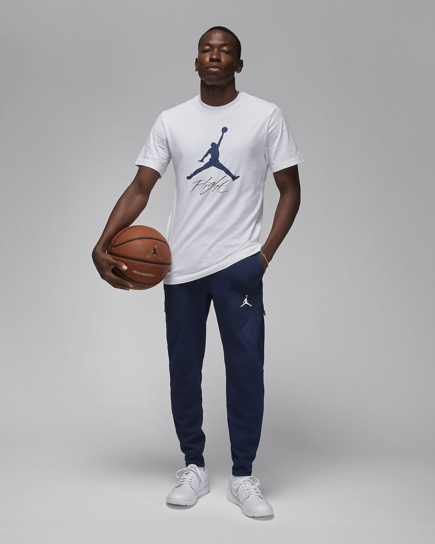 Jordan Jumpman Flight 男款 T 恤 - 白色/Navy