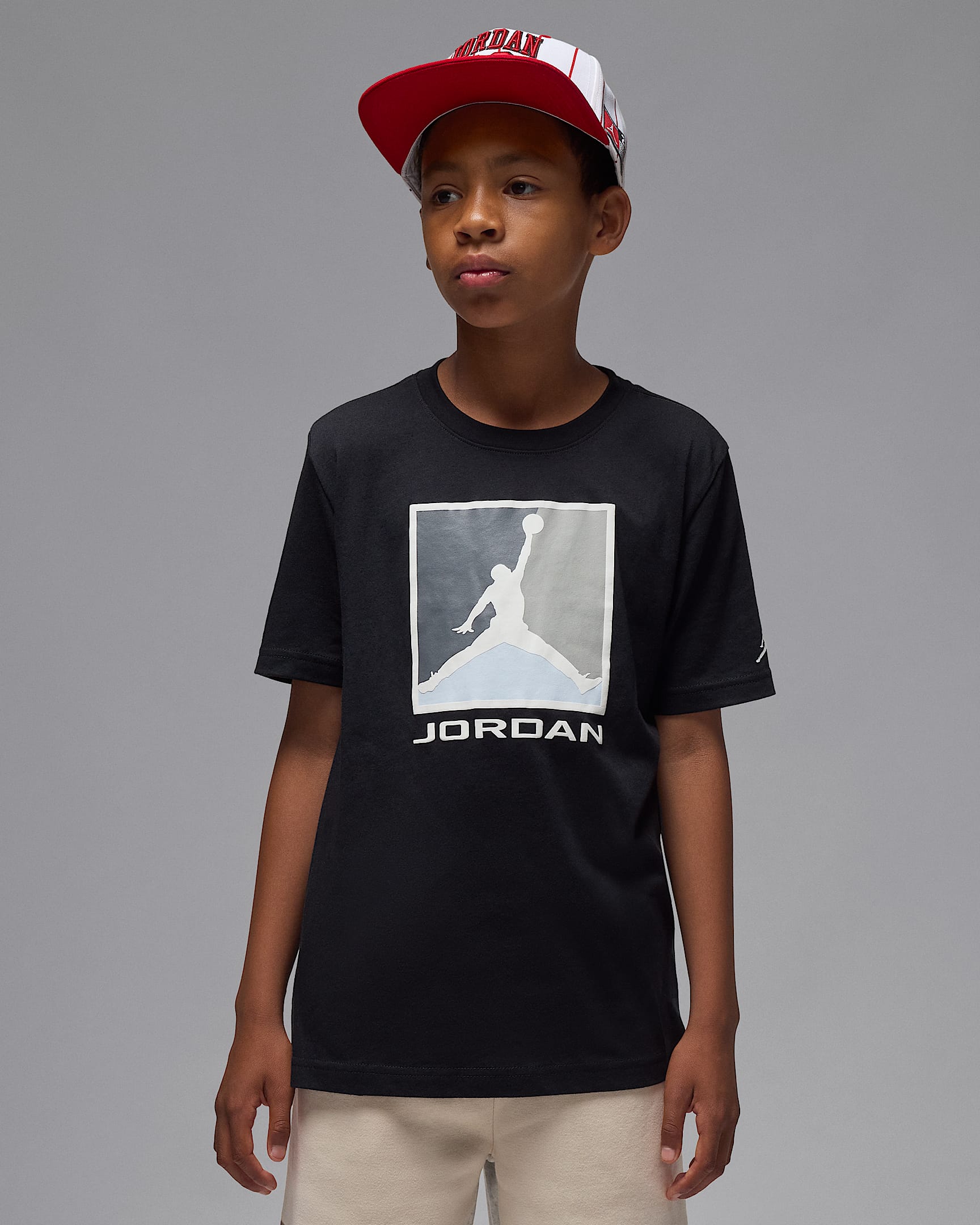 Jordan Flight Essentials Older Kids' Boxed Logo 3.0 T-Shirt - Black