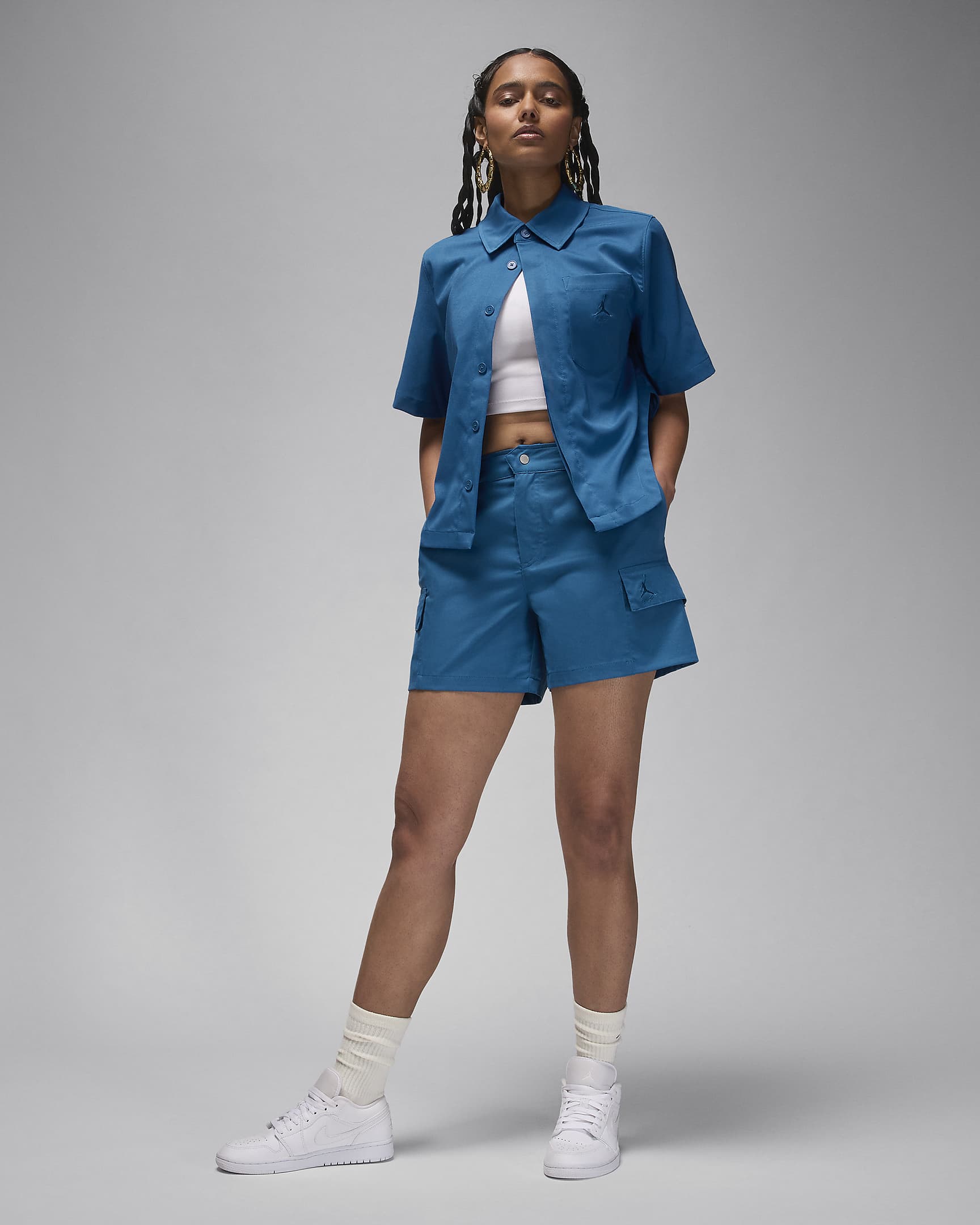 Crop top tissé Jordan pour femme - Industrial Blue