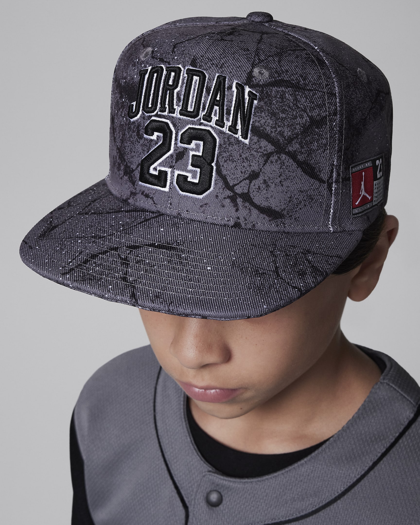 Casquette Jordan Jersey Flat Brim Cap pour ado - Cement Grey