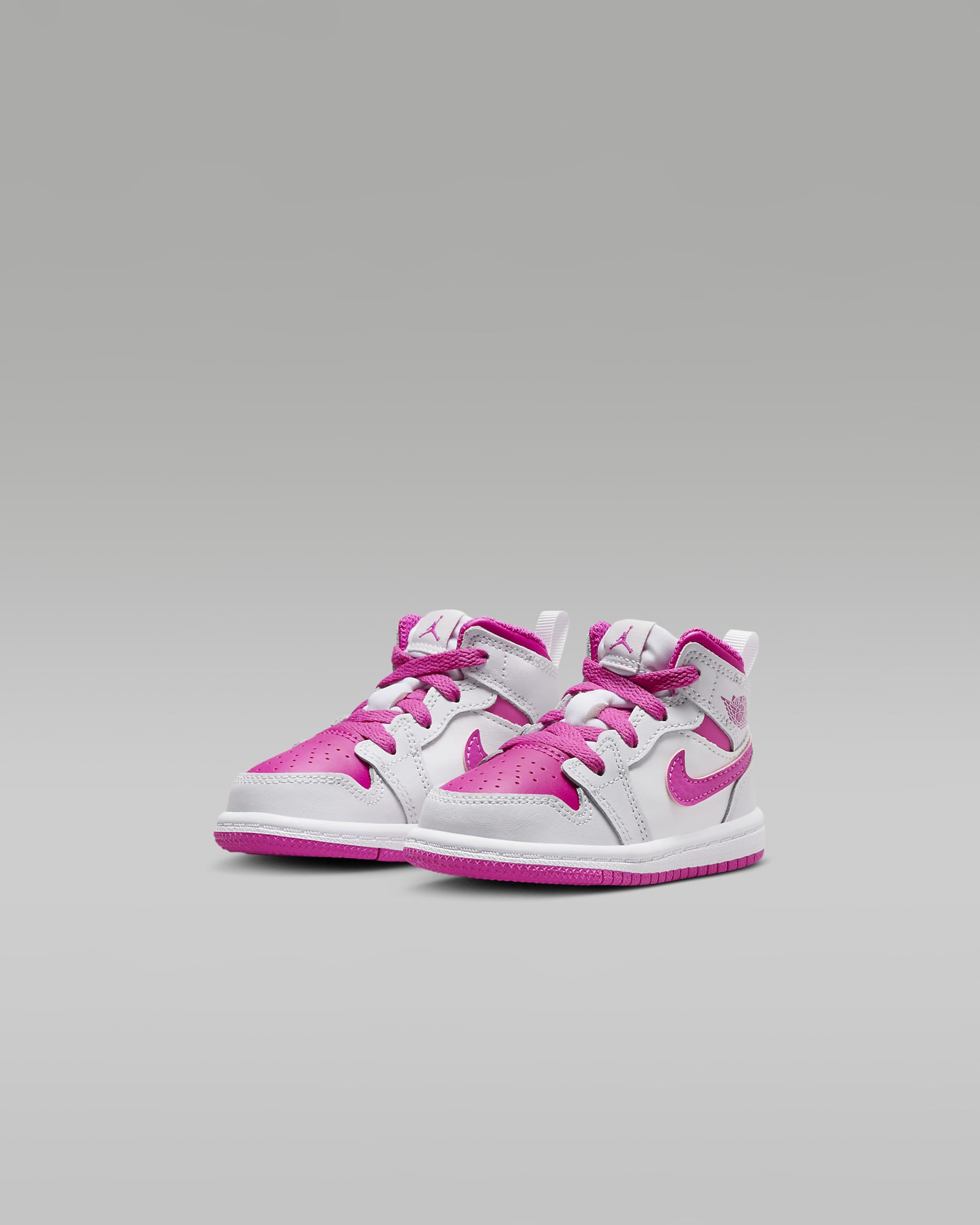 Skor Jordan 1 Mid för baby/små barn - Iris Whisper/Vit/Fire Pink