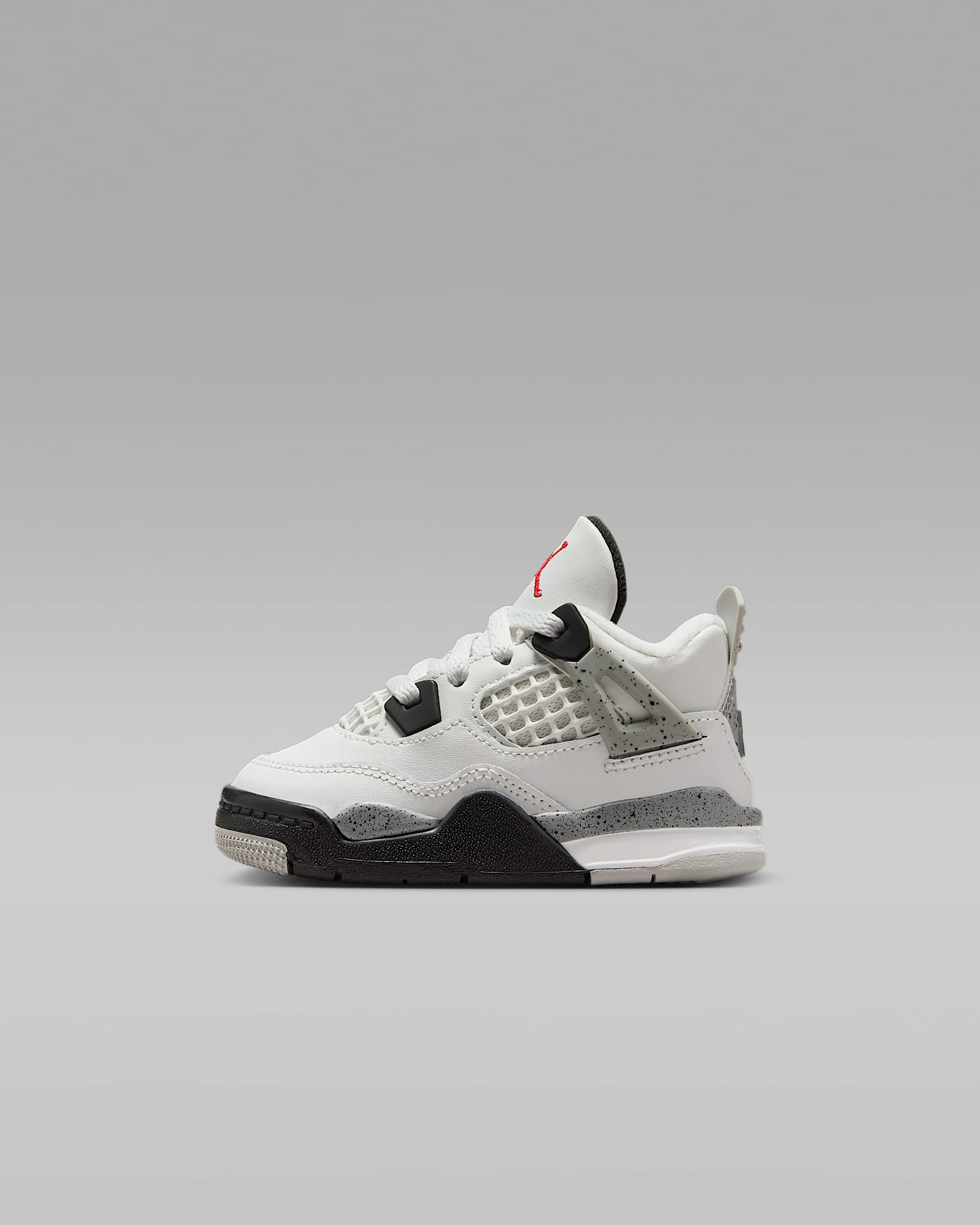 Tenis para bebé e infantil Jordan 4 Retro - Blanco cumbre/Gris cemento/Negro/Rojo pasión