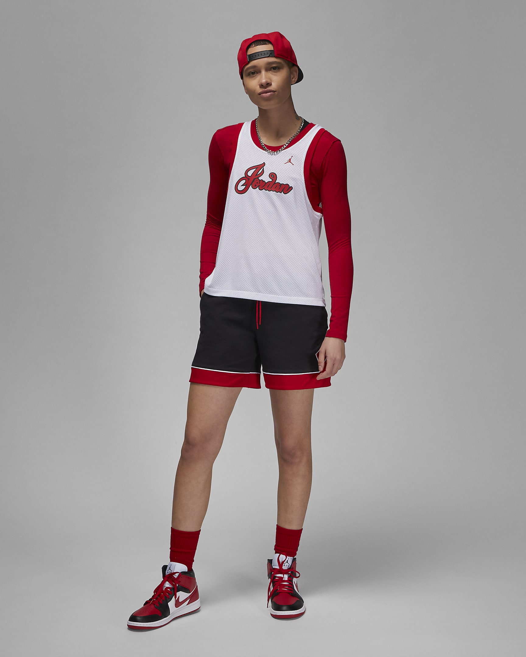 Jordan Camiseta - Mujer - Blanco/Gym Red